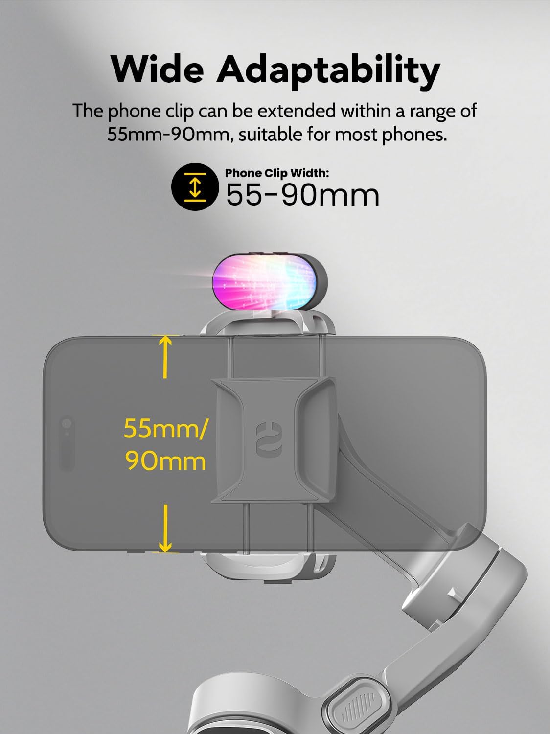 Aochuan Smart X2 - Stabilizzatore Smartphone 3 Assi, Bianco - immagine 5