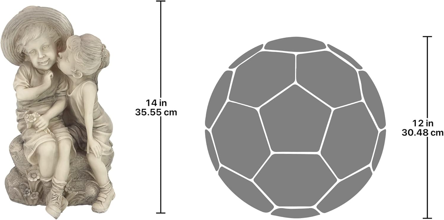 Design Toscano Statuetta Bambini che si Scambiano un Bacio - immagine 7