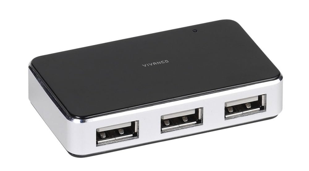 Vivanco IT-USBHUB4PWR USB 2,0 Hub Argento/Nero