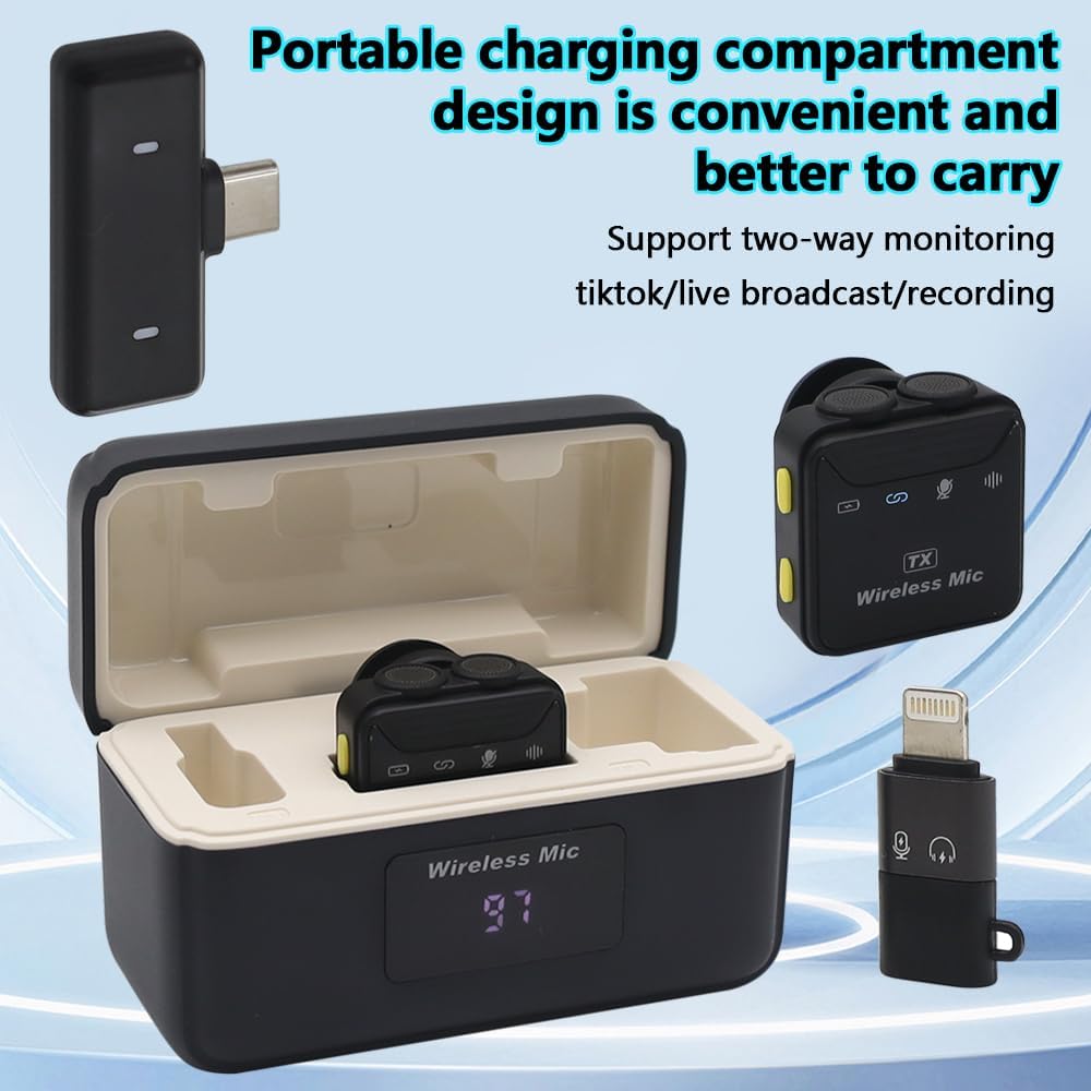 Microfoni Wireless Lavalier (2TX+1RX) Plug-and-Play - immagine 3