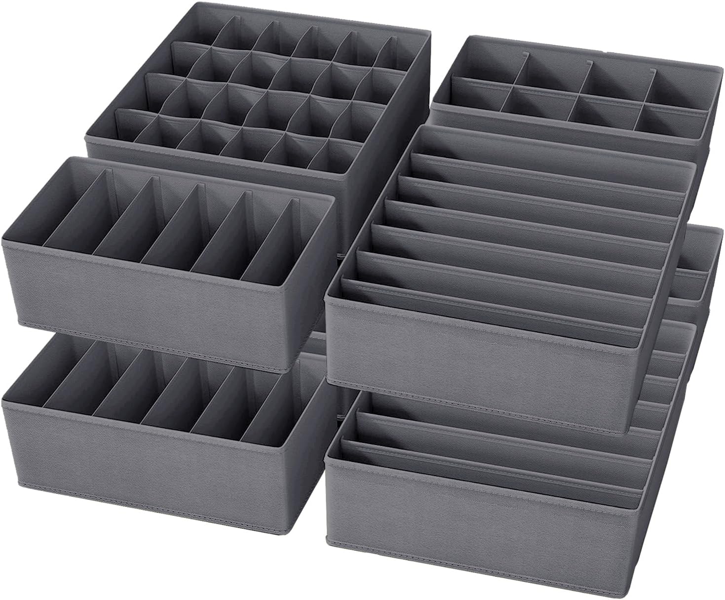 Yucch Set 8 Organizer Cassetti Intimo, Grigio Scuro - immagine 1