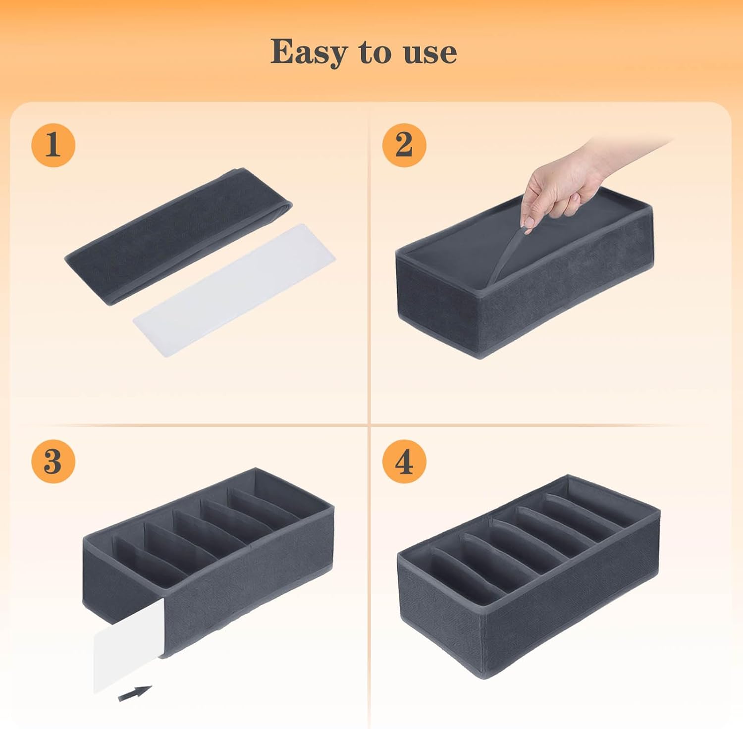 Yucch Set 8 Organizer Cassetti Intimo, Grigio Scuro - immagine 6