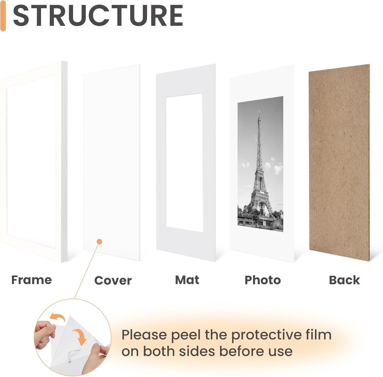 Upsimples Cornice A4, Confezione da 3 Bianche - immagine 3