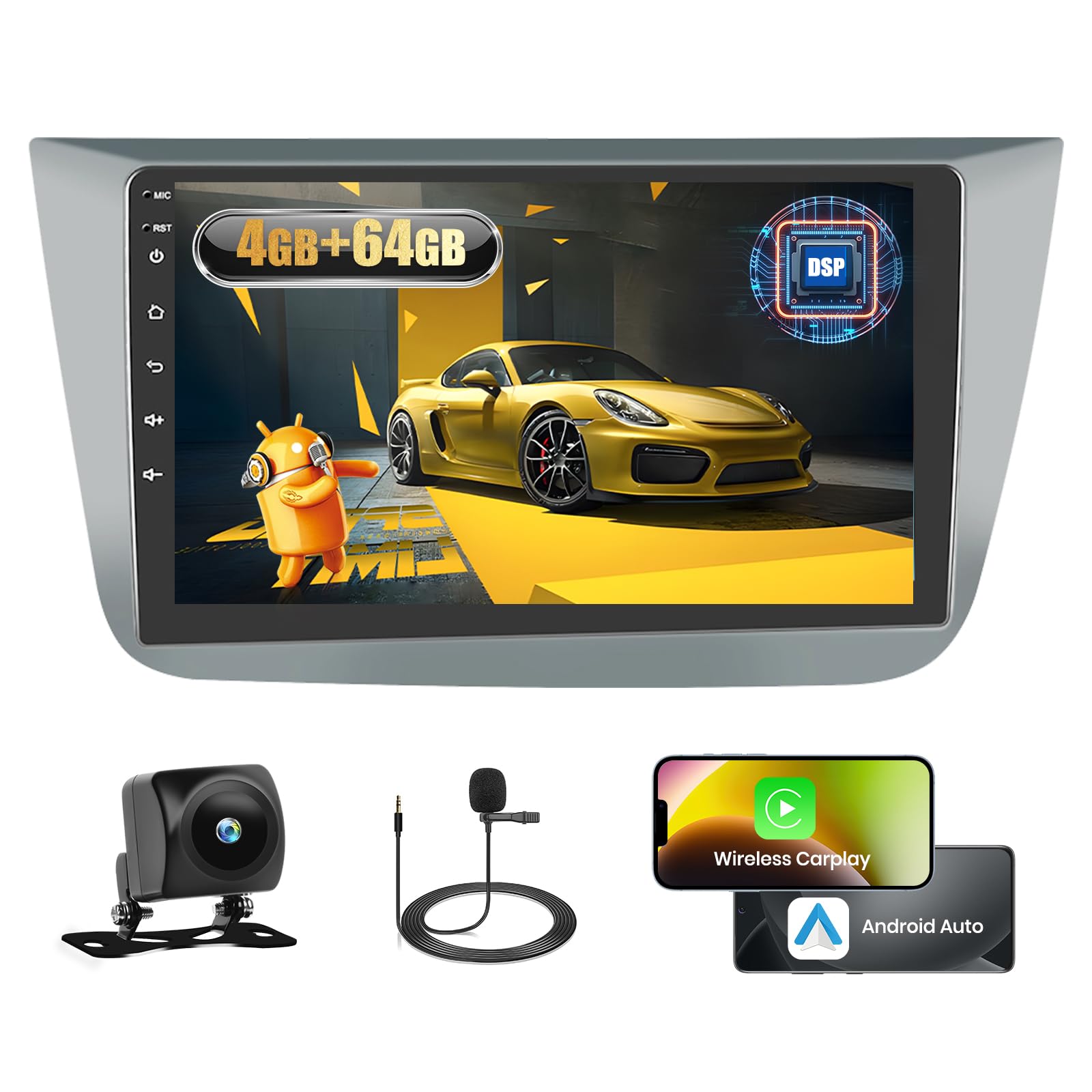 Fuluku Autoradio Android 9'' per Seat Altea/Toledo