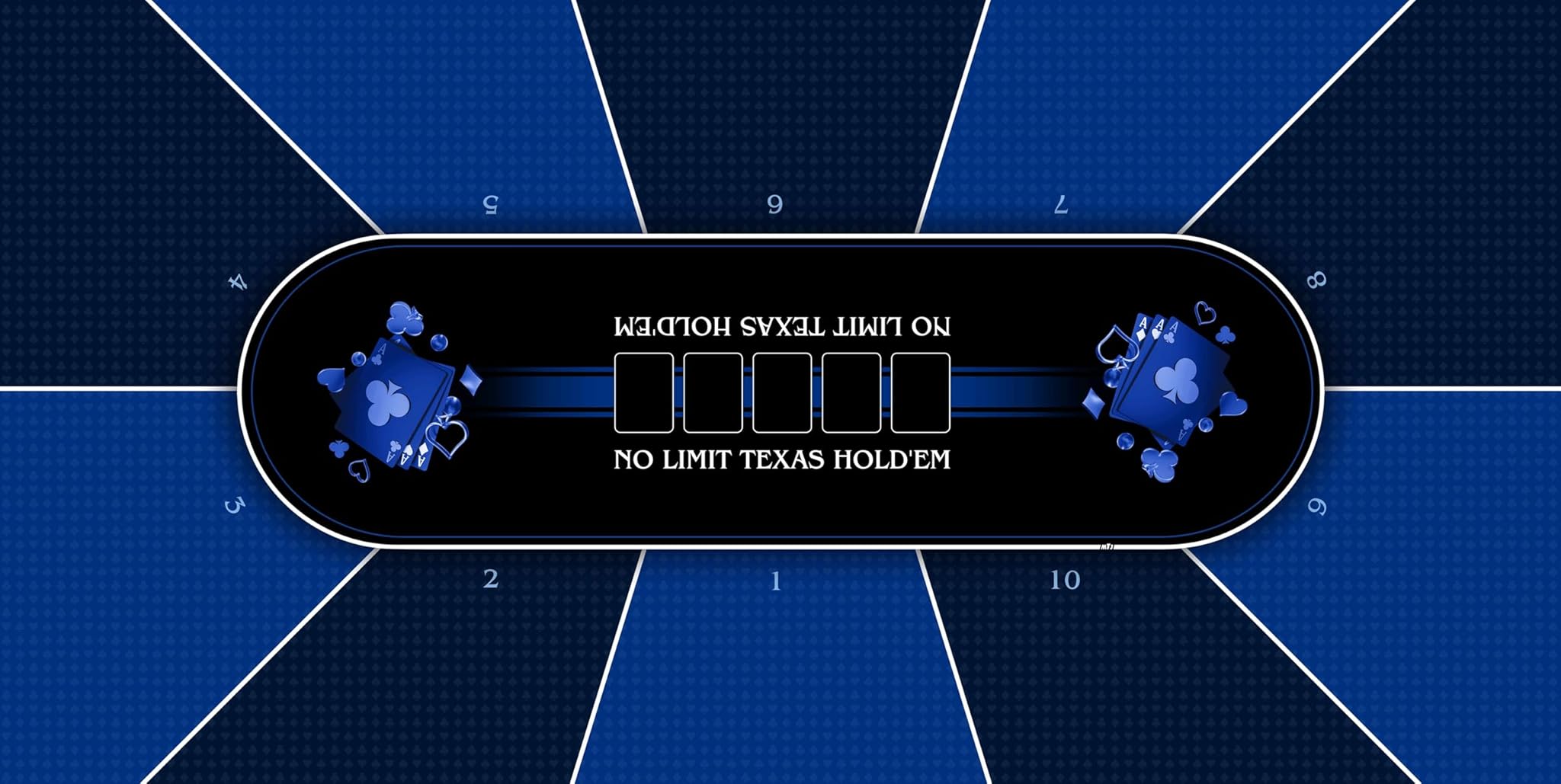 MTJ® Tappeto Poker Texas Holdem Prestige 180x90cm Blu