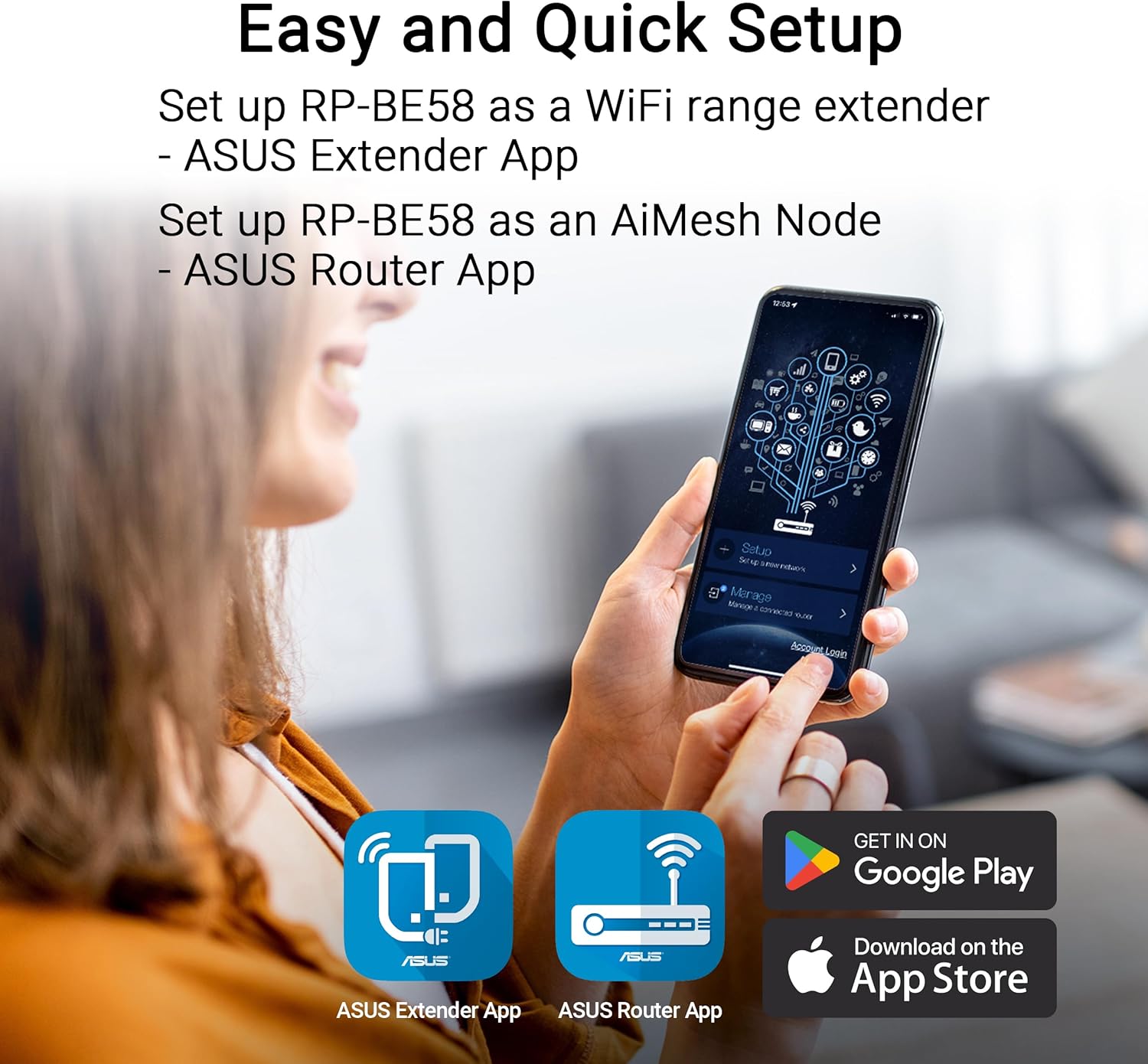 Asus RP-BE58 BE3600 Dual Band WiFi 7 AiMesh Ripetitore - immagine 6