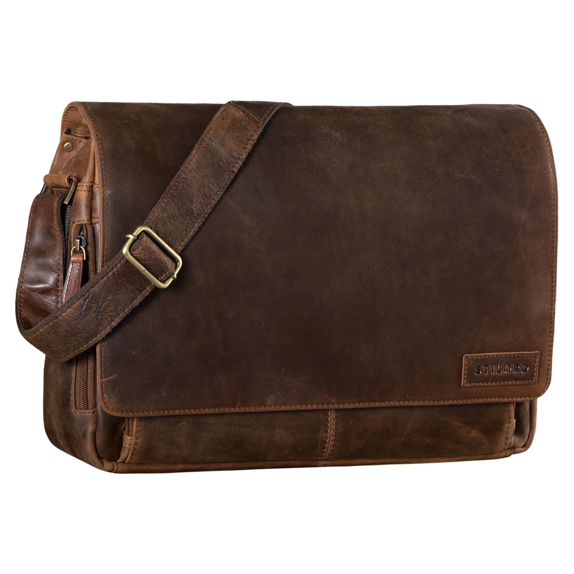 STILORD 'Rick' Borsa Vintage a Tracolla in Pelle 15.6'