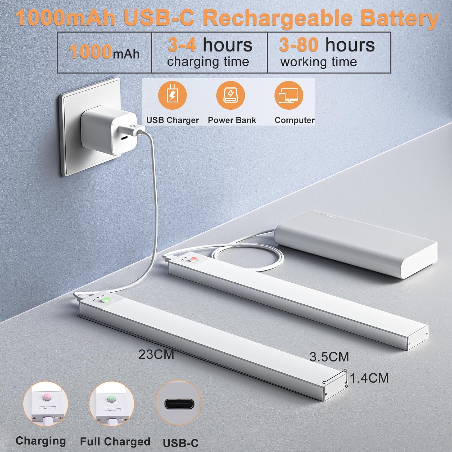 Ouila Luce Armadio LED con Sensore 23CM Ricaricabile - immagine 5