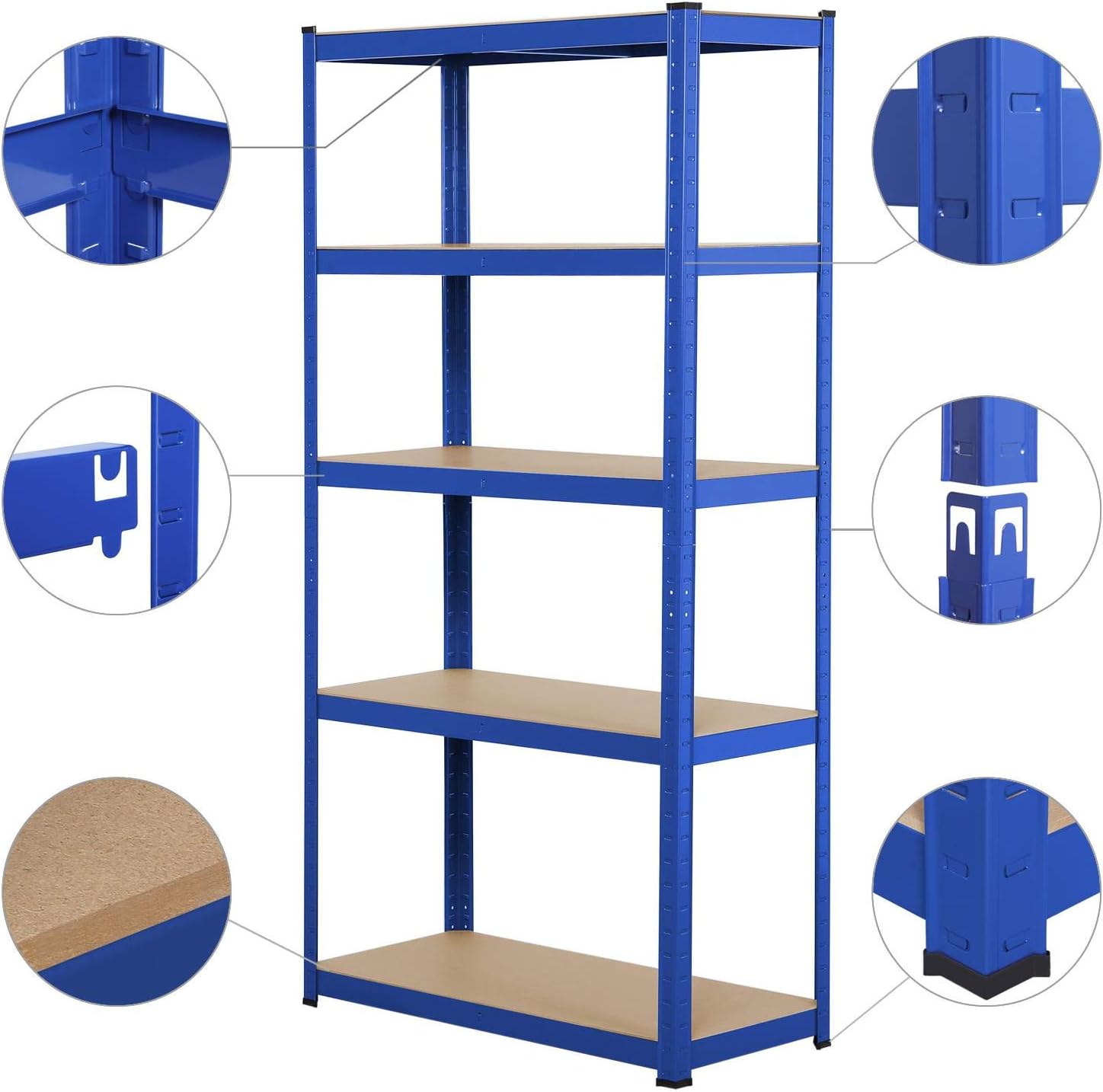 Yaheetech Scaffale in Metallo 5 Ripiani 180x90x40cm - immagine 4