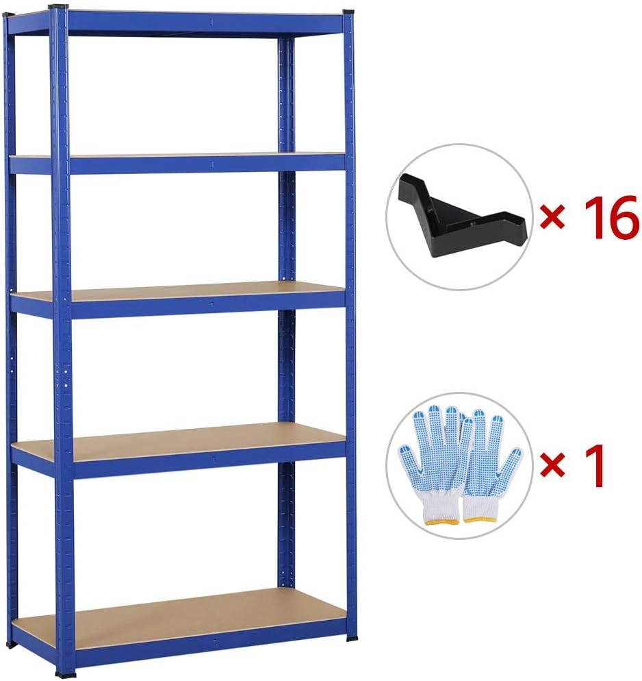 Yaheetech Scaffale in Metallo 5 Ripiani 180x90x40cm - immagine 8