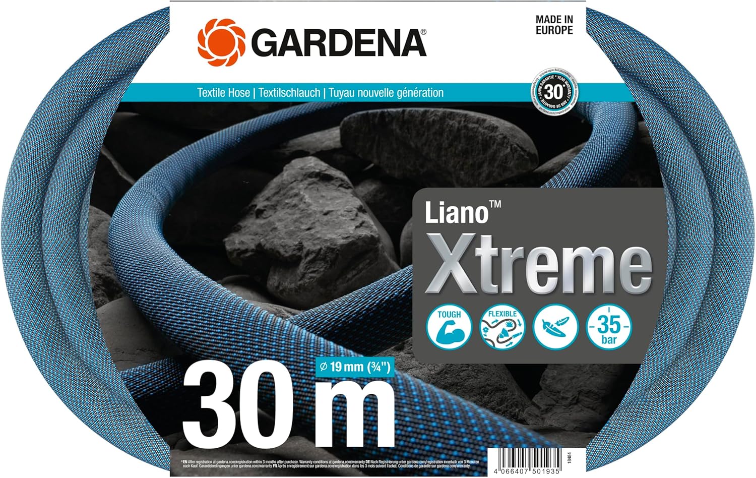 Gardena Liano Xtreme - Tubo da Giardino 3/4 pollici, 30m