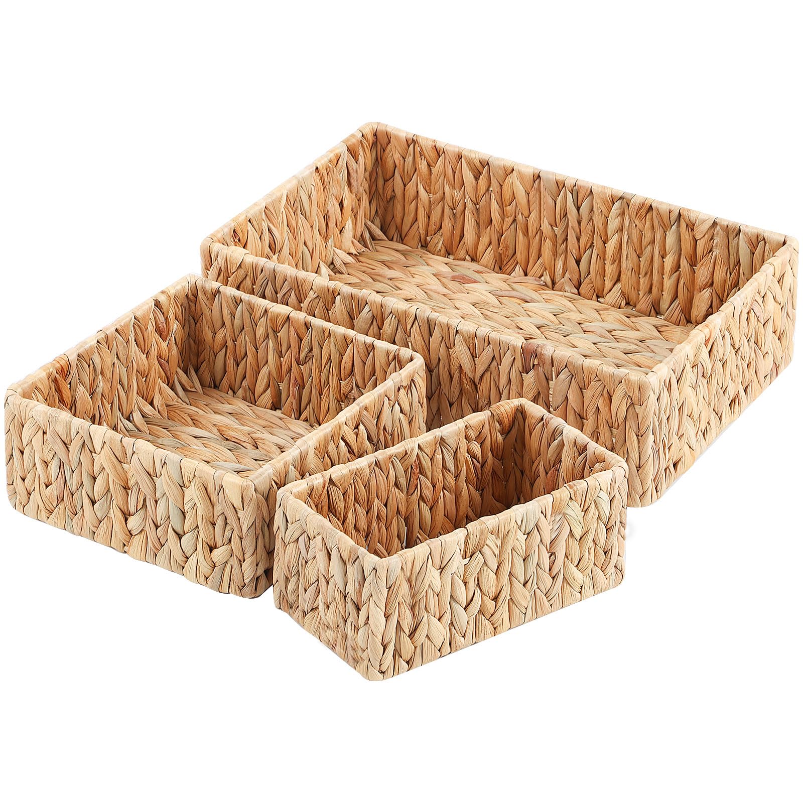 Yheenlf Cesto Portaoggetti Set 3 Organizer, Naturale