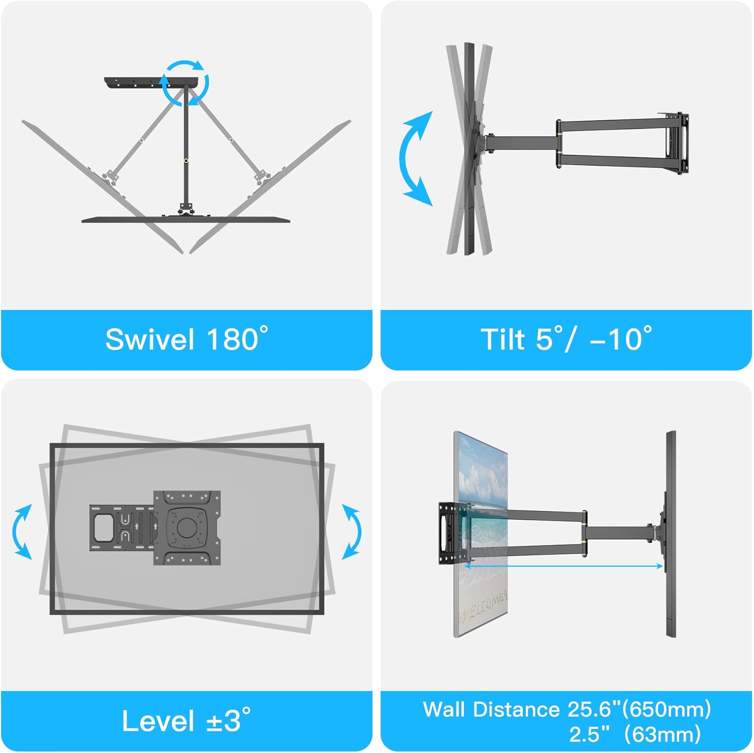 Supporto da Parete per TV 13-43 pollici - immagine 3