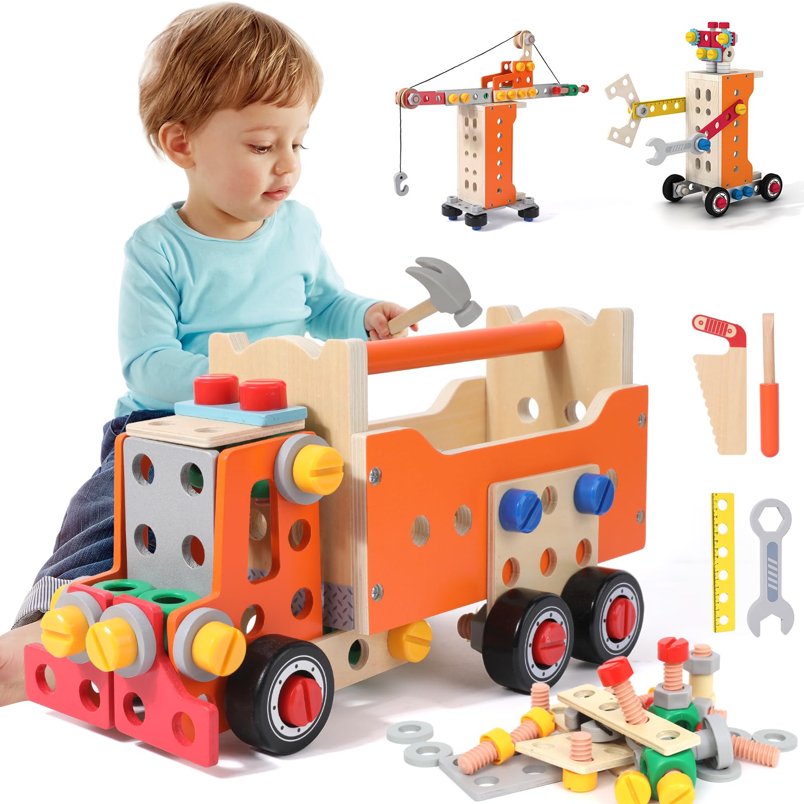 Cassetta Attrezzi in Legno Montessori 124 Pezzi