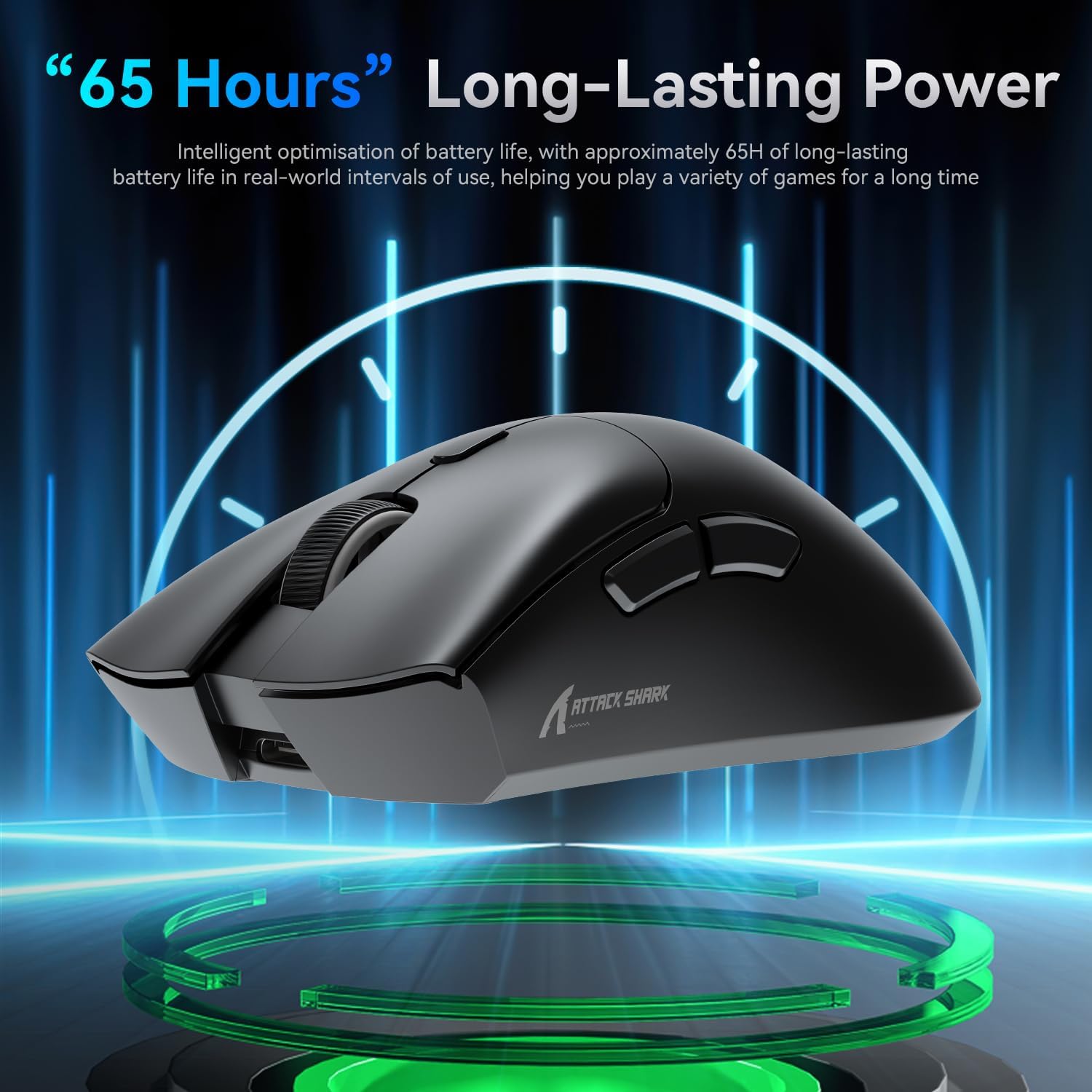 Attack Shark Mouse R1 SUPERLIGHT 59g, Nero - immagine 4