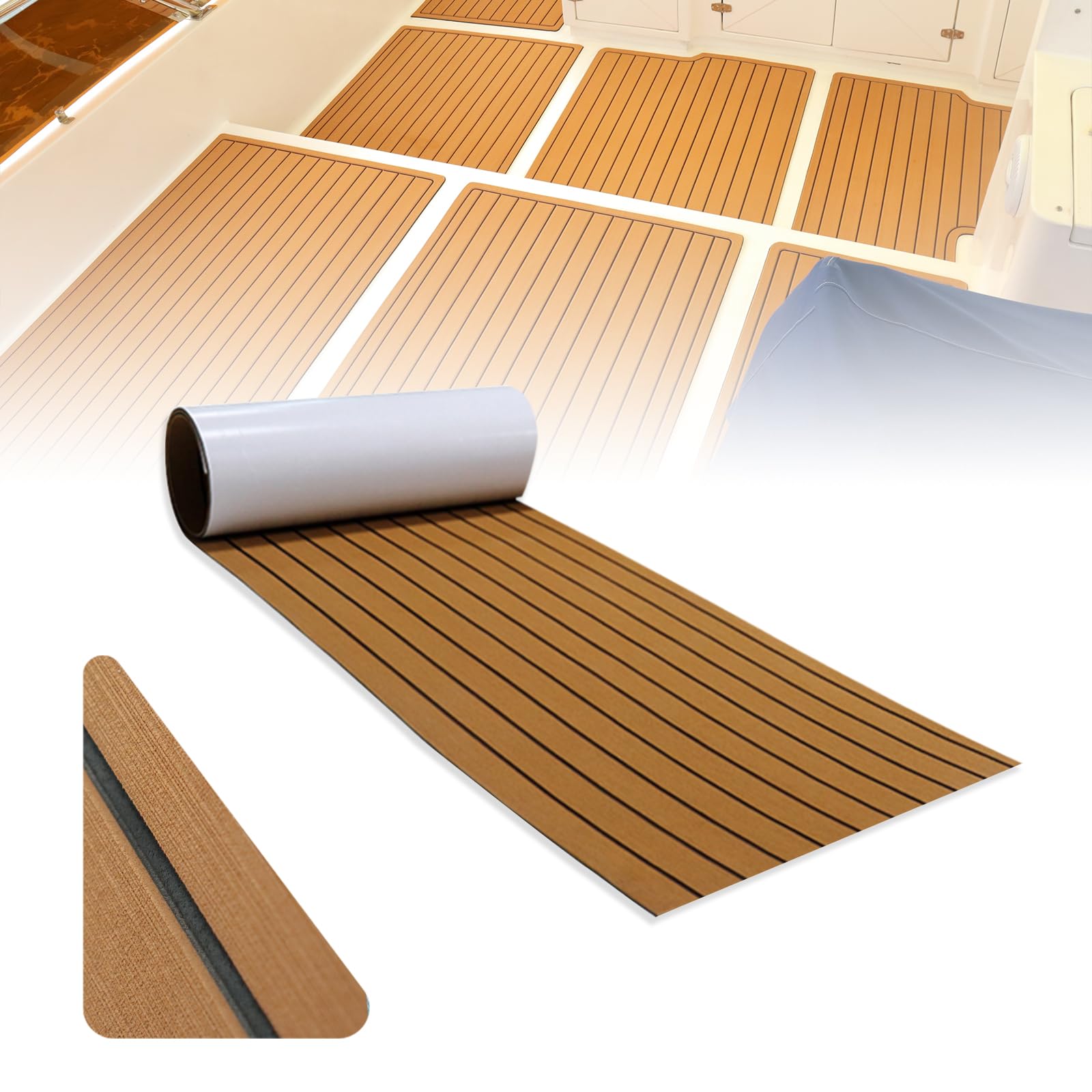 CXHSEAN Eva Teak Sintetico Marino Adesivo 240x45/60cm