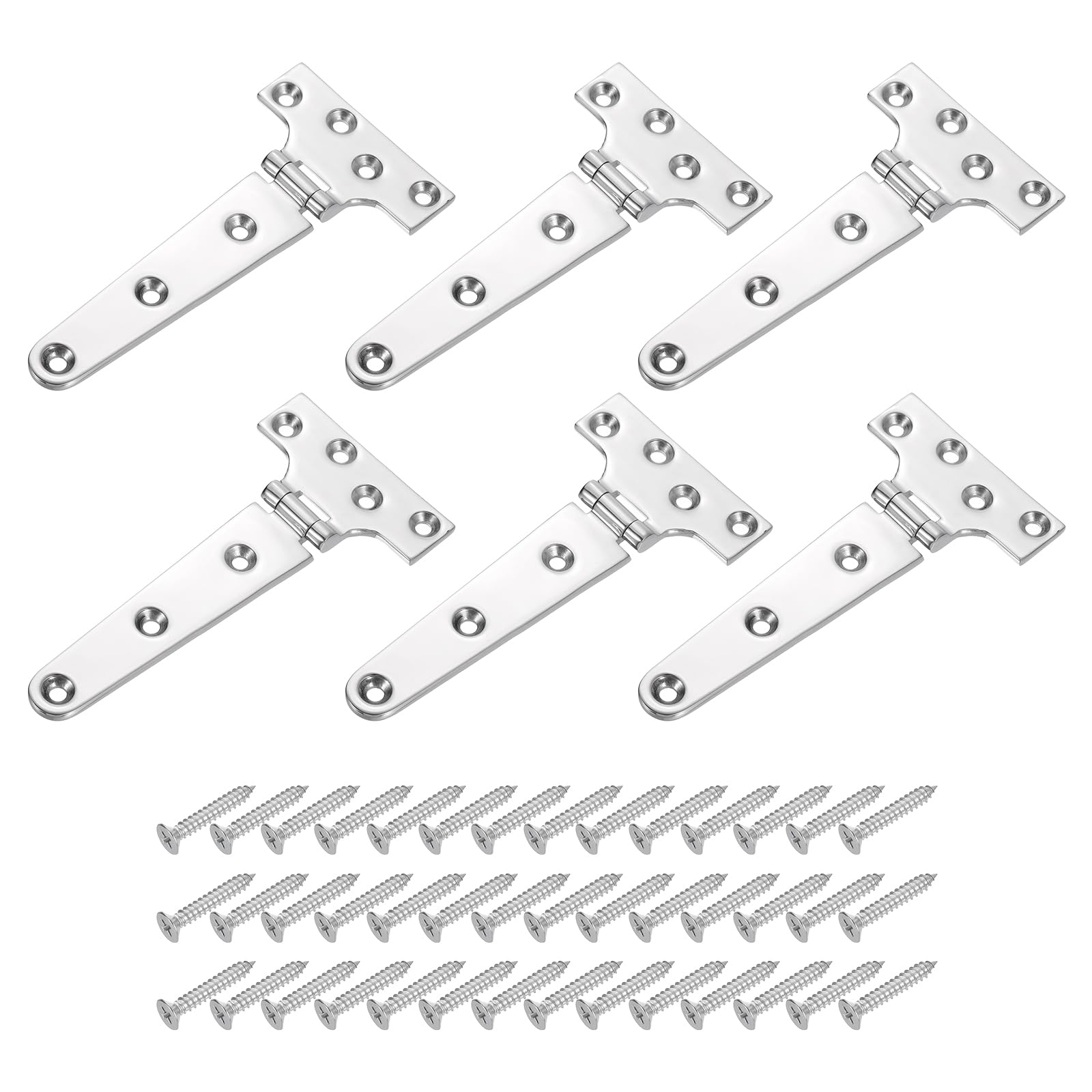 Quarkzman 6Pcs Cerniere a T Resistenti 6" x 3", Argento