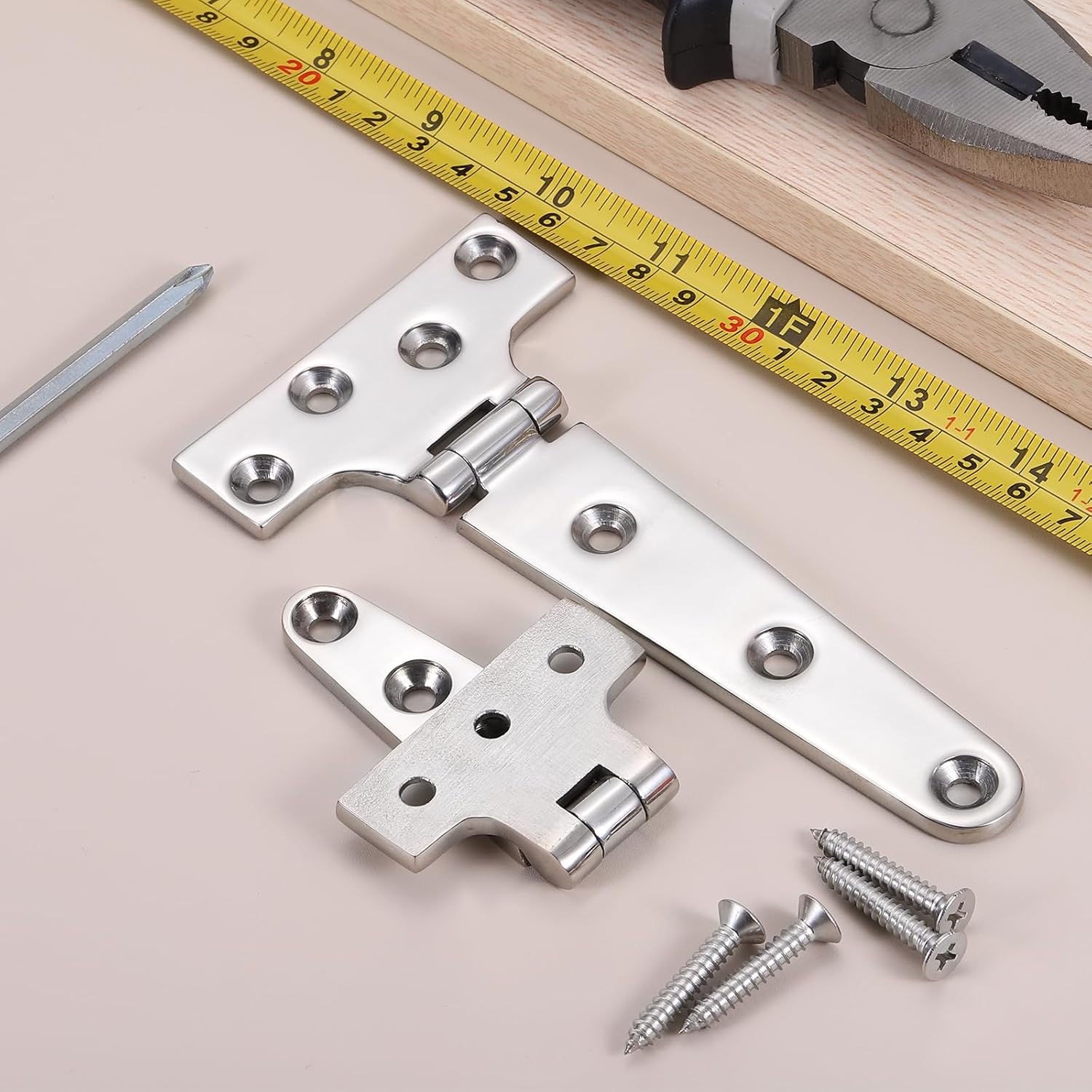 Quarkzman 6Pcs Cerniere a T Resistenti 6" x 3", Argento - immagine 4