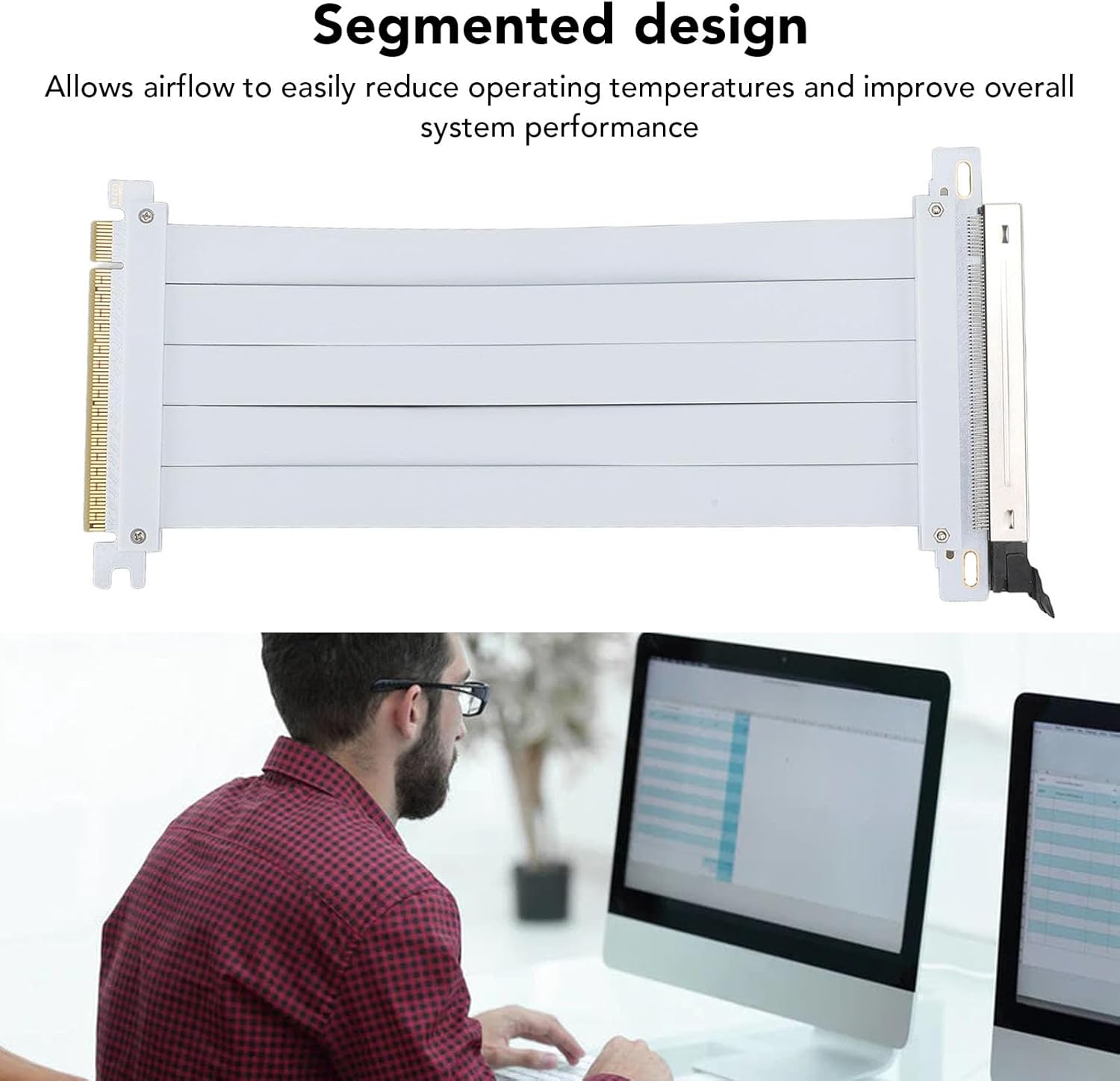 Annadue Cavo Riser PCIE 5.0 X16 Prolunga GPU 30cm - immagine 3