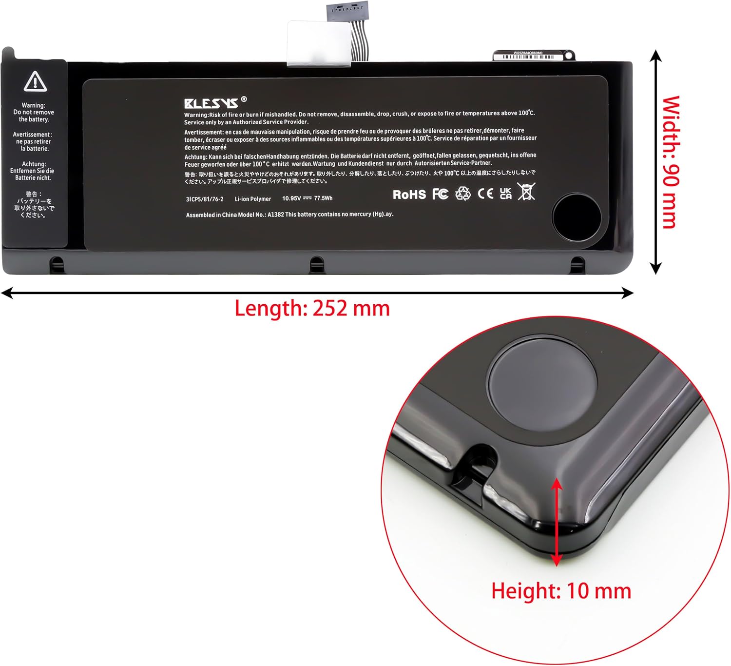 Blesys A1382 Batteria per Apple MacBook Pro 15" A1286 - immagine 2