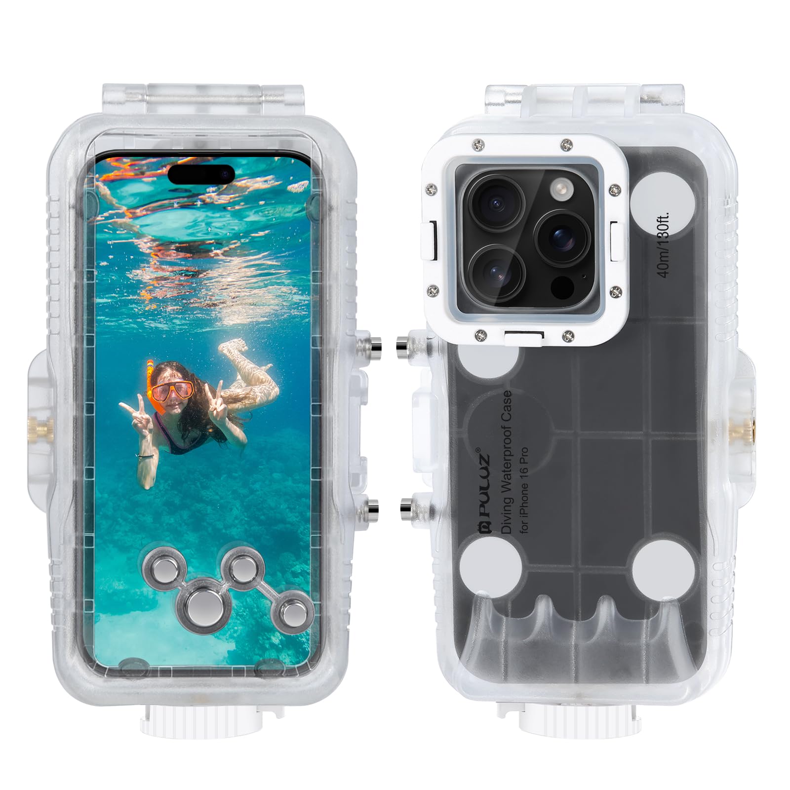 Puluz Custodia Impermeabile 40m per iPhone 16 Pro