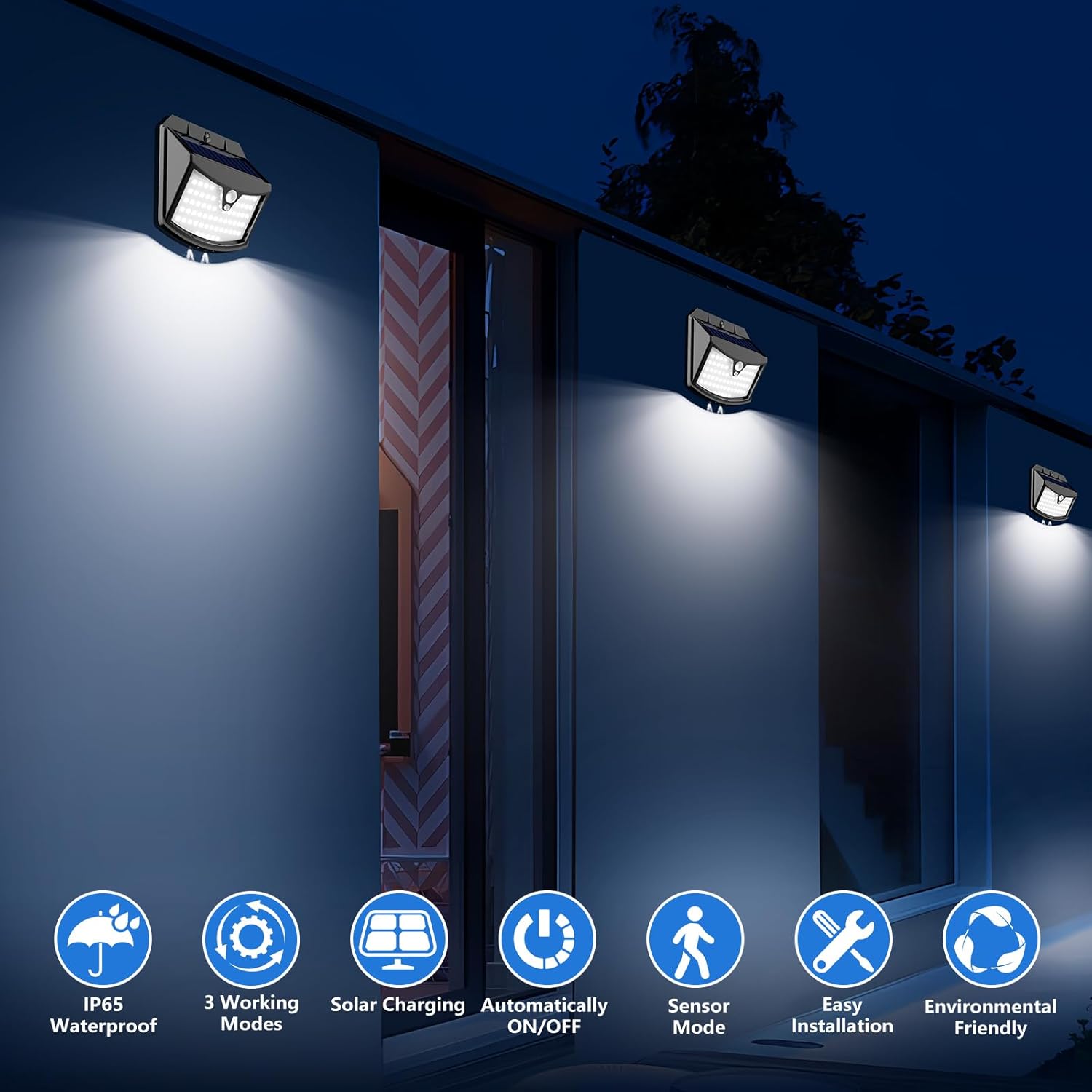 Luce Solare Led Esterno IP65 con Sensore di Movimento (2 Pezzi) - immagine 2