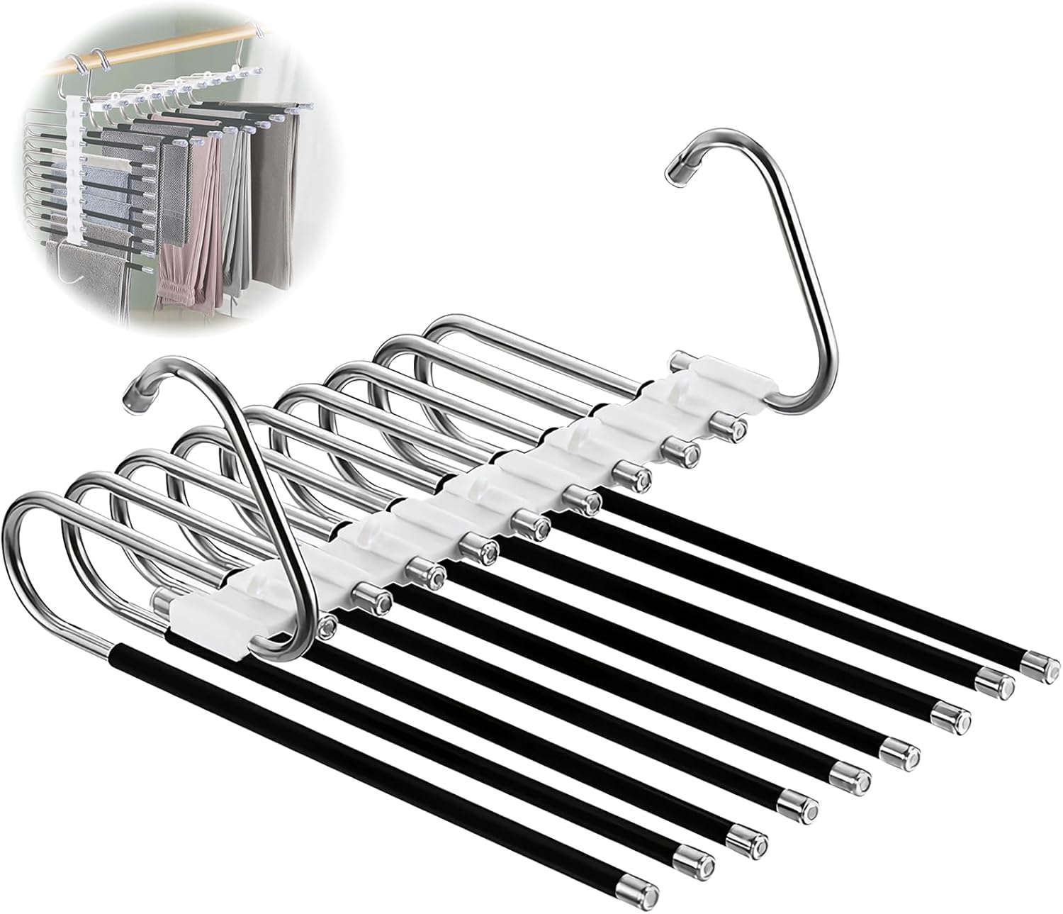 Loputon Grucce Pantaloni Salvaspazio 2 Pezzi, Nero - immagine 1