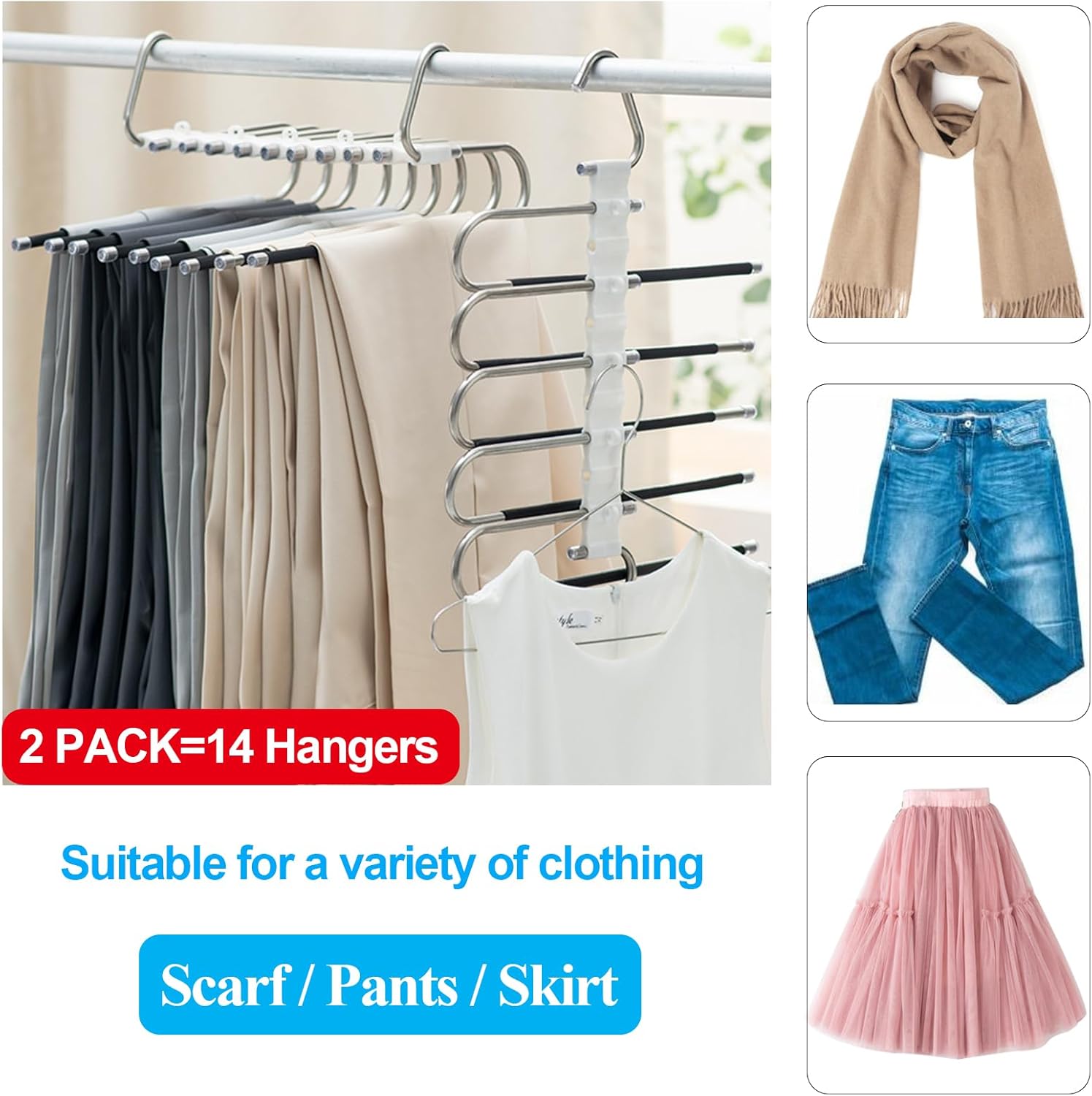 Loputon Grucce Pantaloni Salvaspazio 2 Pezzi, Nero - immagine 2