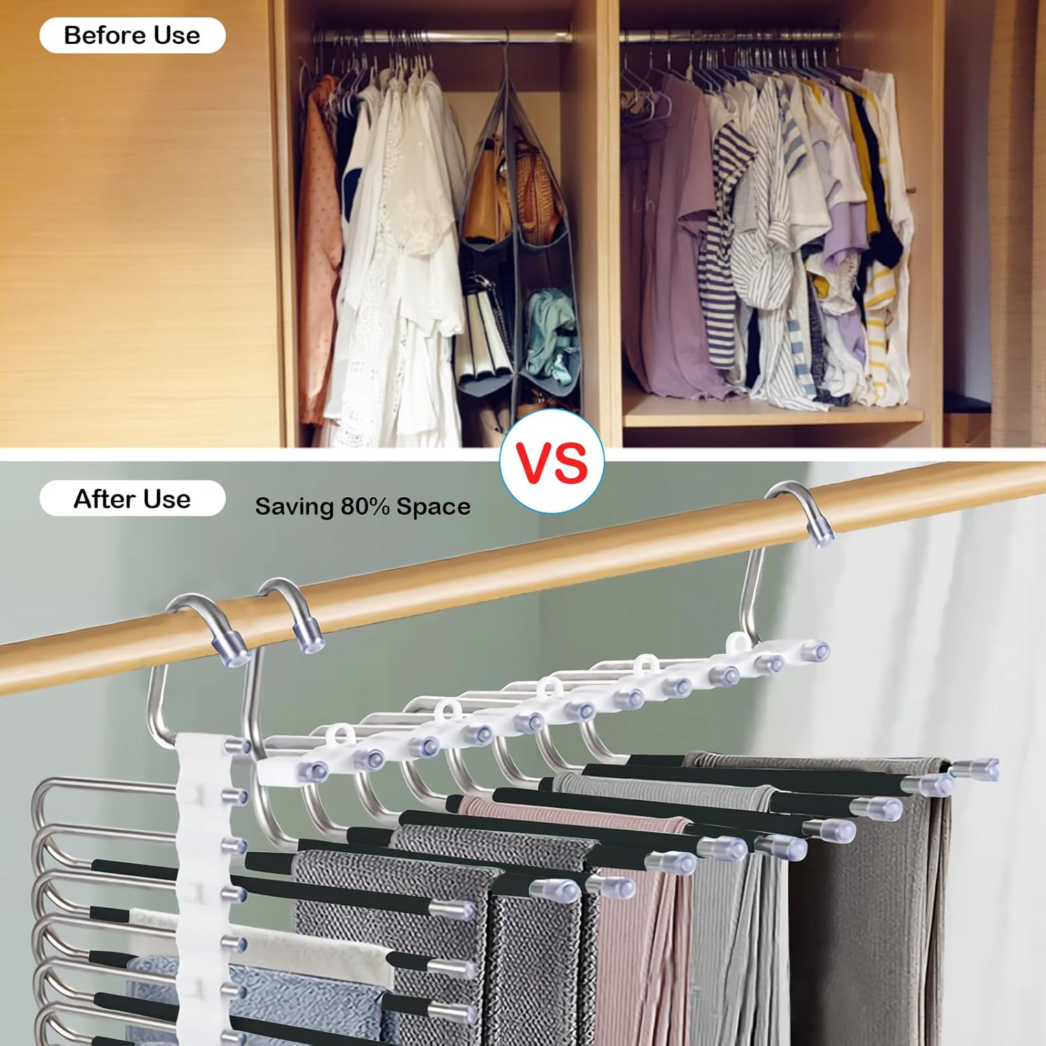 Loputon Grucce Pantaloni Salvaspazio 2 Pezzi, Nero - immagine 3