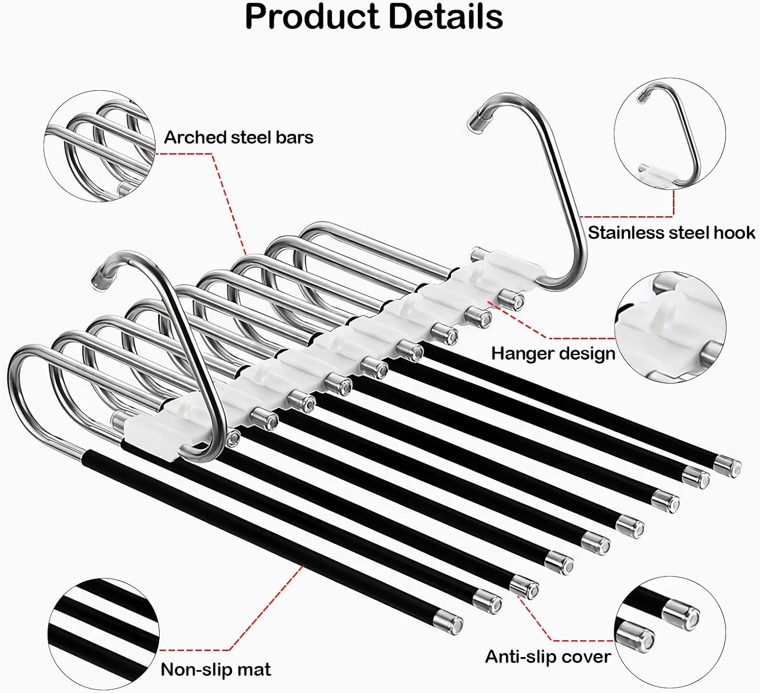 Loputon Grucce Pantaloni Salvaspazio 2 Pezzi, Nero - immagine 5