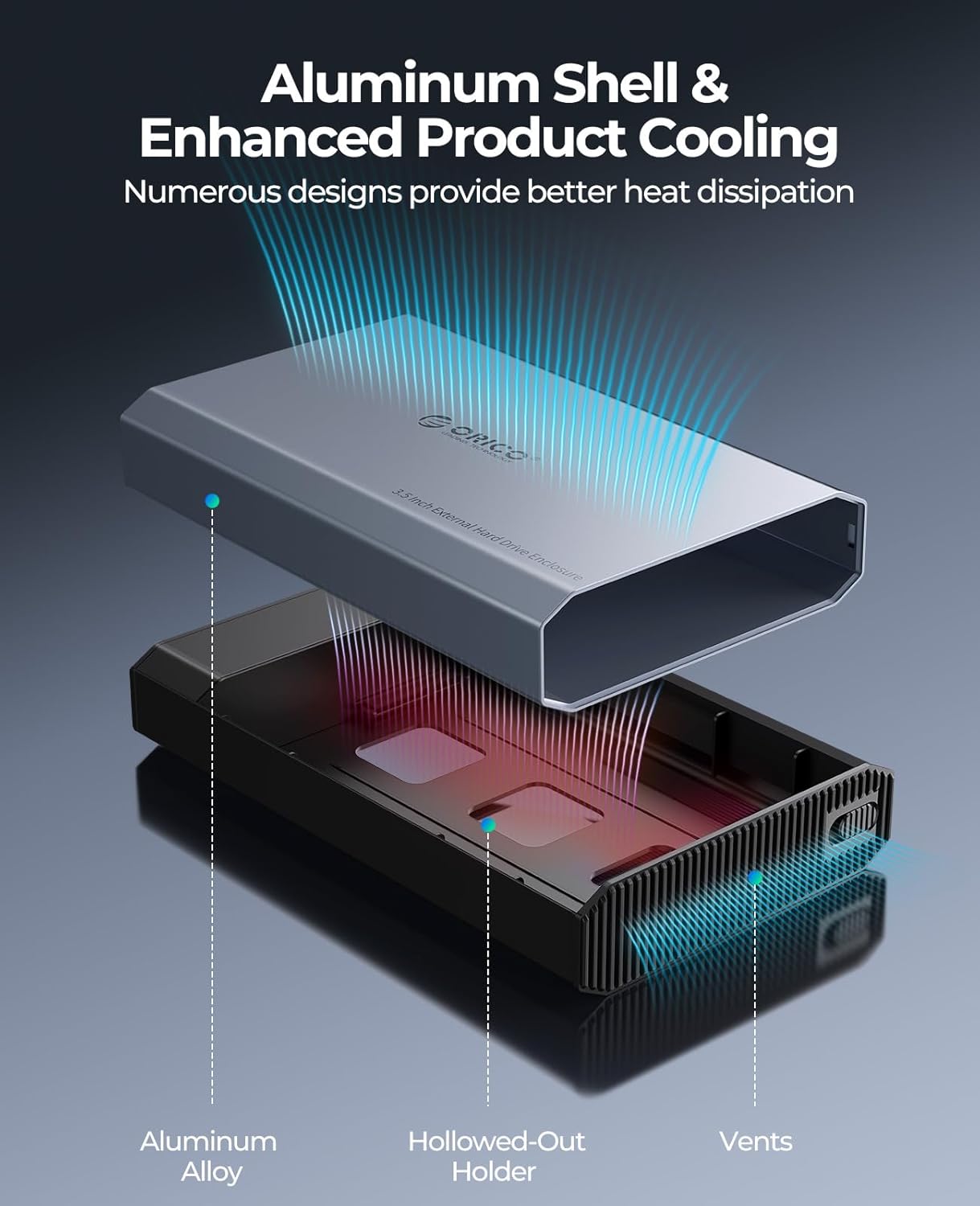 Orico Case Hard Disk 3.5" SATA USB 3.2 Gen 2 - immagine 2