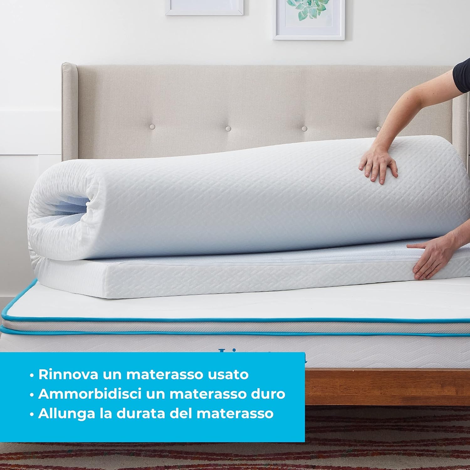 Linenspa Topper Singolo 10cm in Memory Foam - immagine 4