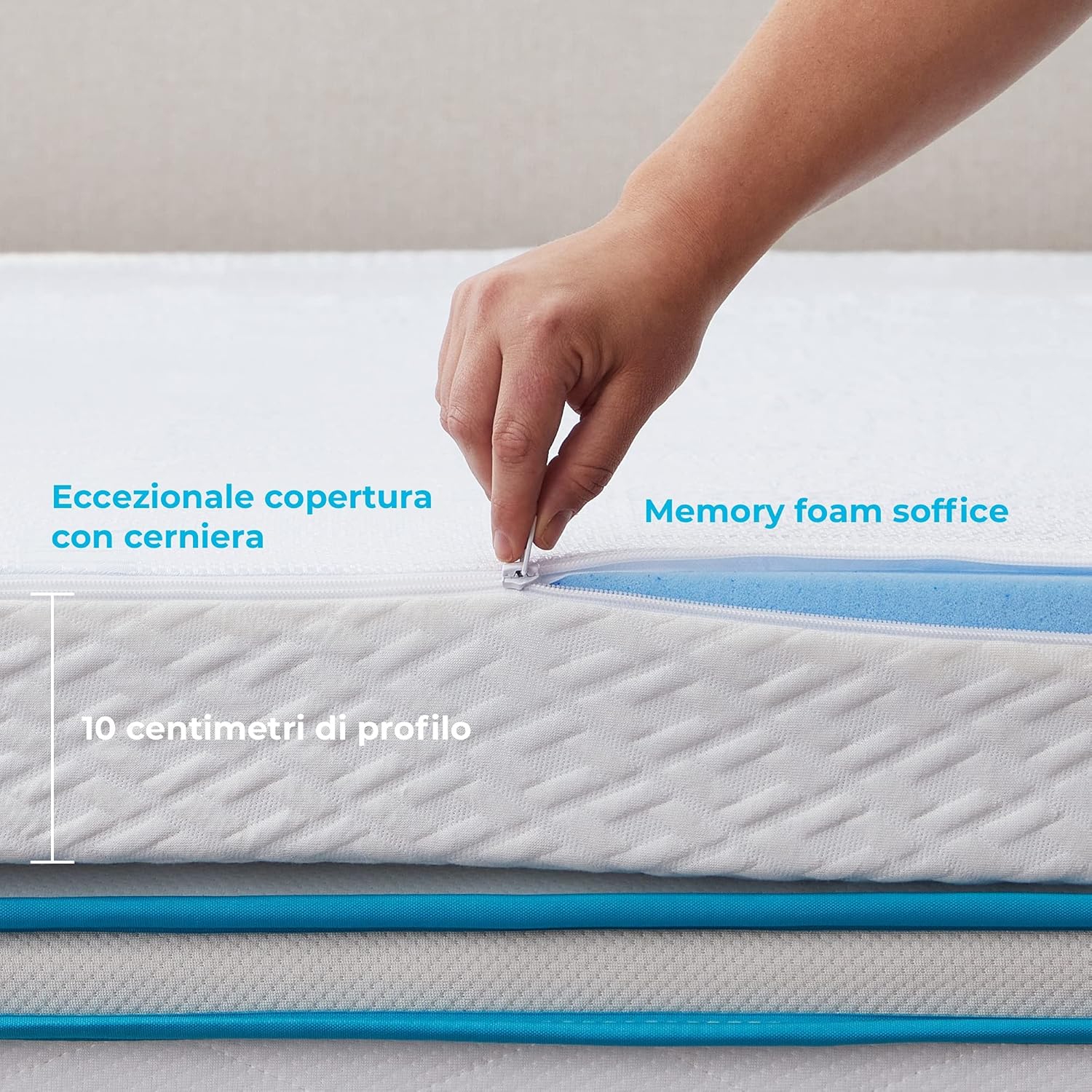 Linenspa Topper Singolo 10cm in Memory Foam - immagine 5