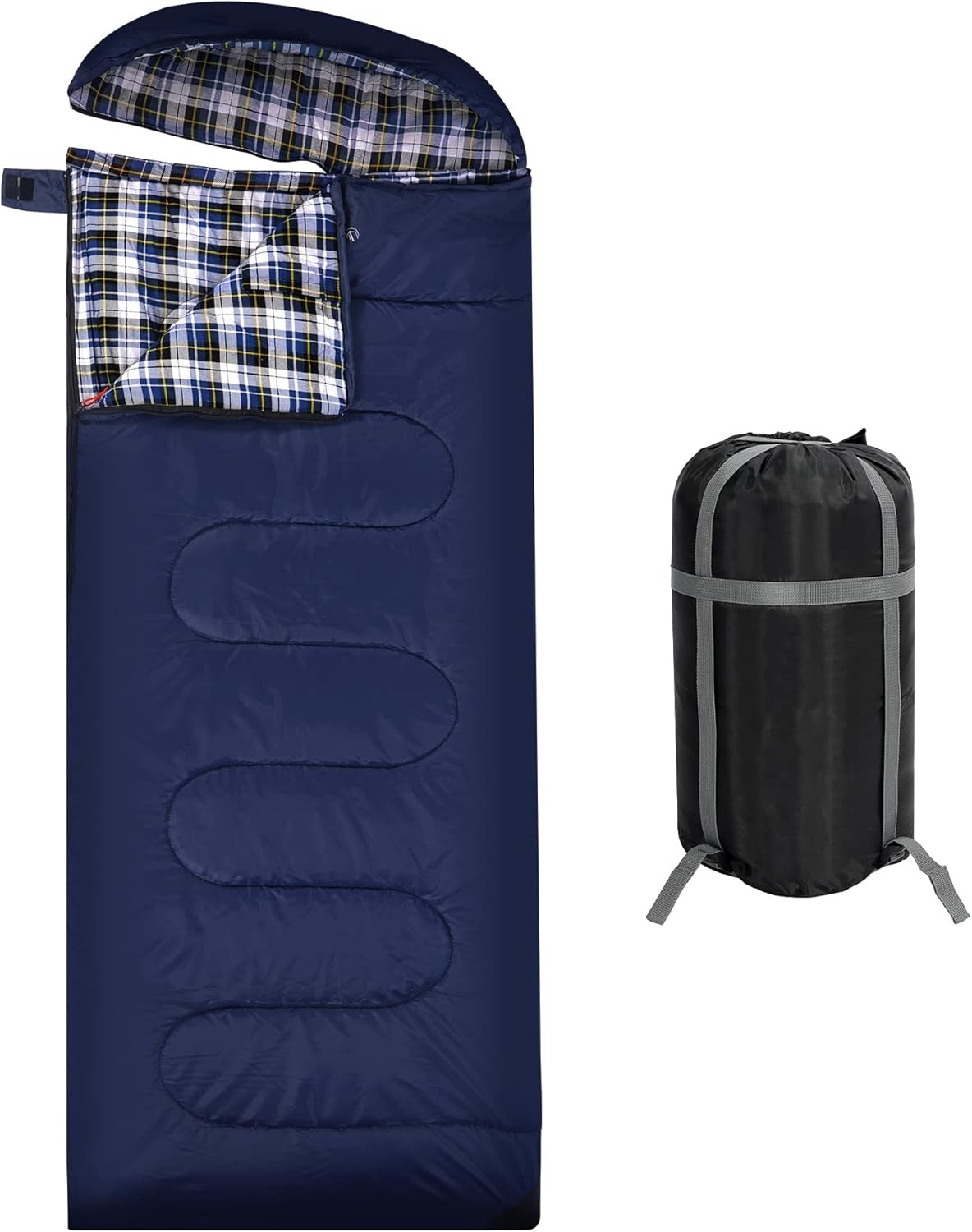 Redcamp Sacco a Pelo XL Caldo in Cotone, Blu Marino - immagine 1