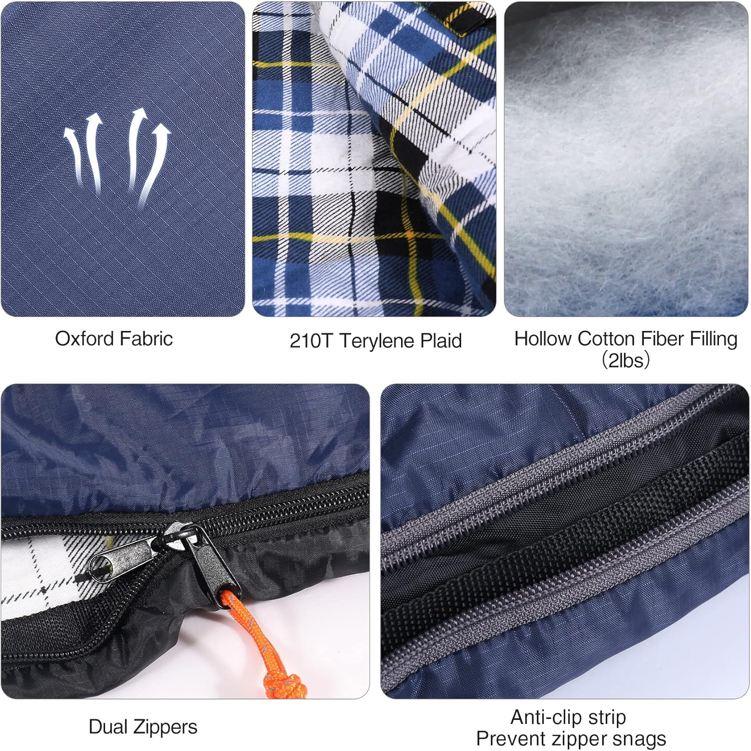 Redcamp Sacco a Pelo XL Caldo in Cotone, Blu Marino - immagine 3