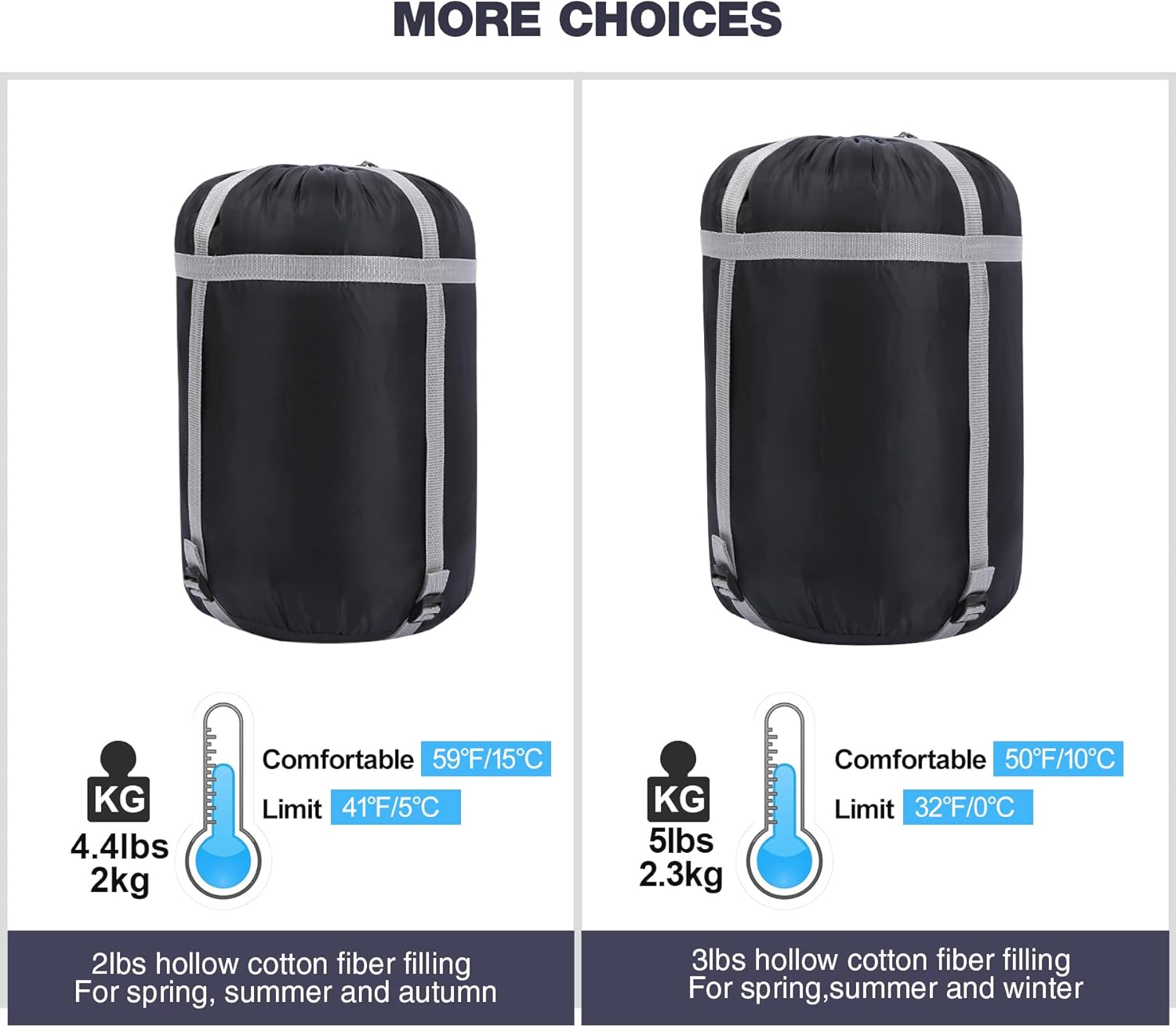 Redcamp Sacco a Pelo XL Caldo in Cotone, Blu Marino - immagine 4