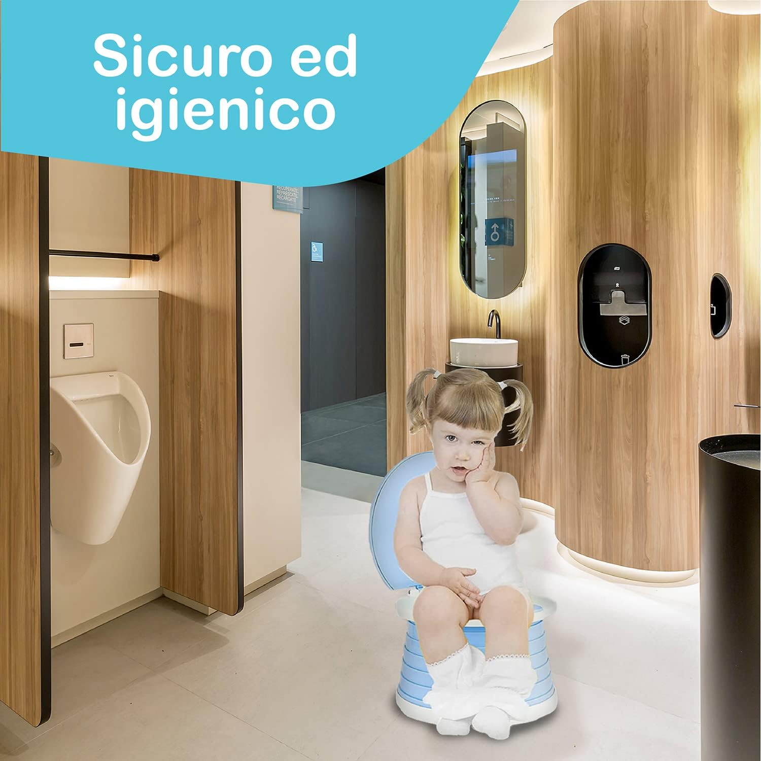 POTTY Vasino Portatile da Viaggio Pieghevole, Rosa - immagine 6