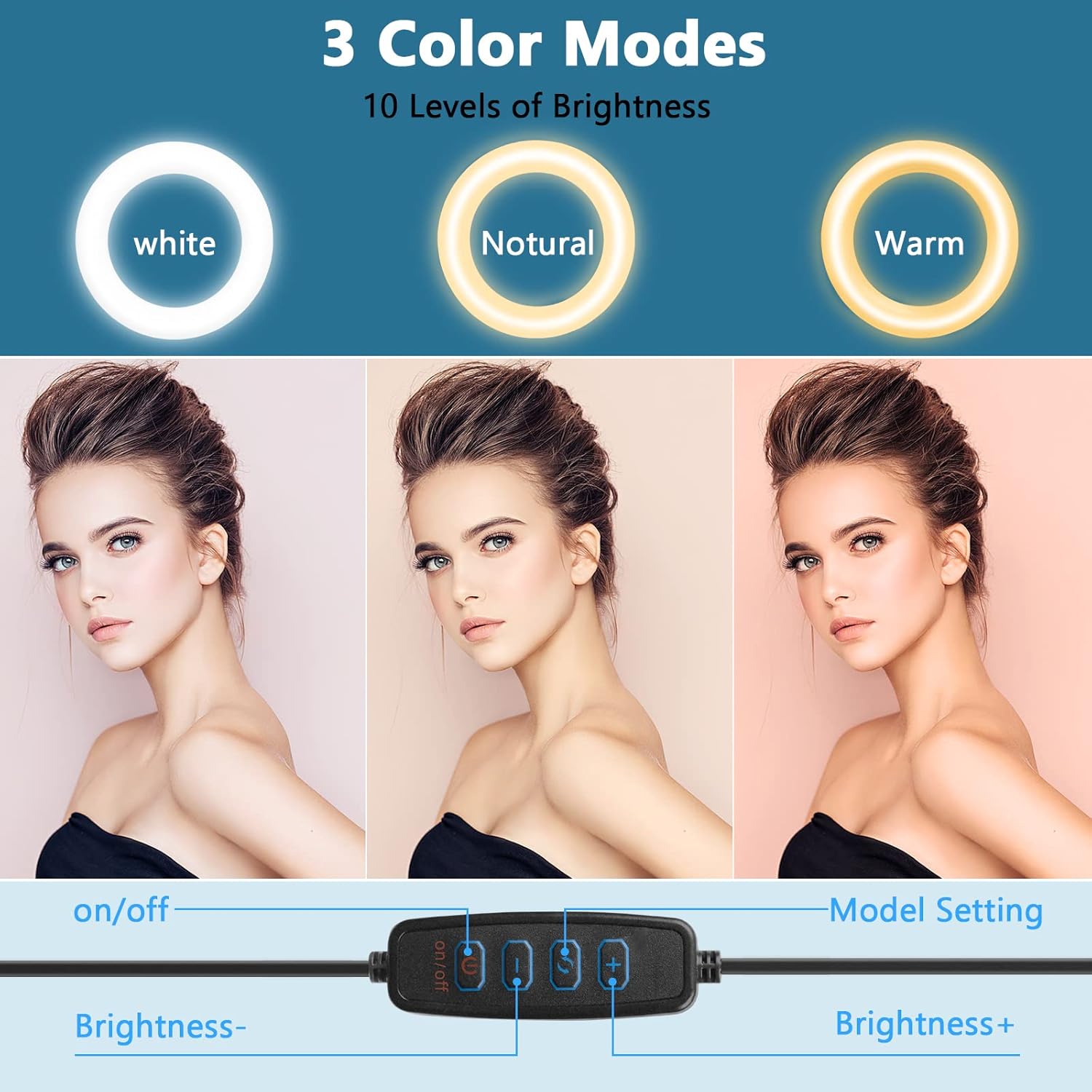 Chromlives - Supporto Telefono con Luce ad Anello e Treppiede - immagine 4