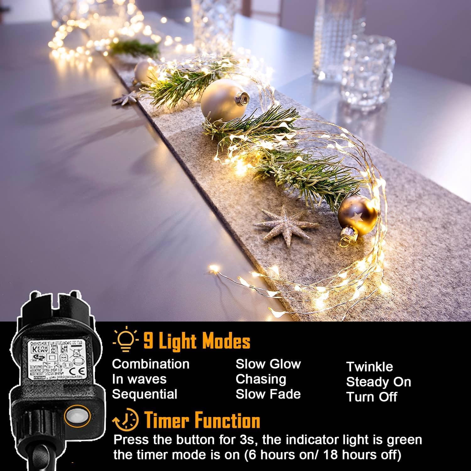 Joycome Luci a Cascata 2m 400 LED con Spina - immagine 4