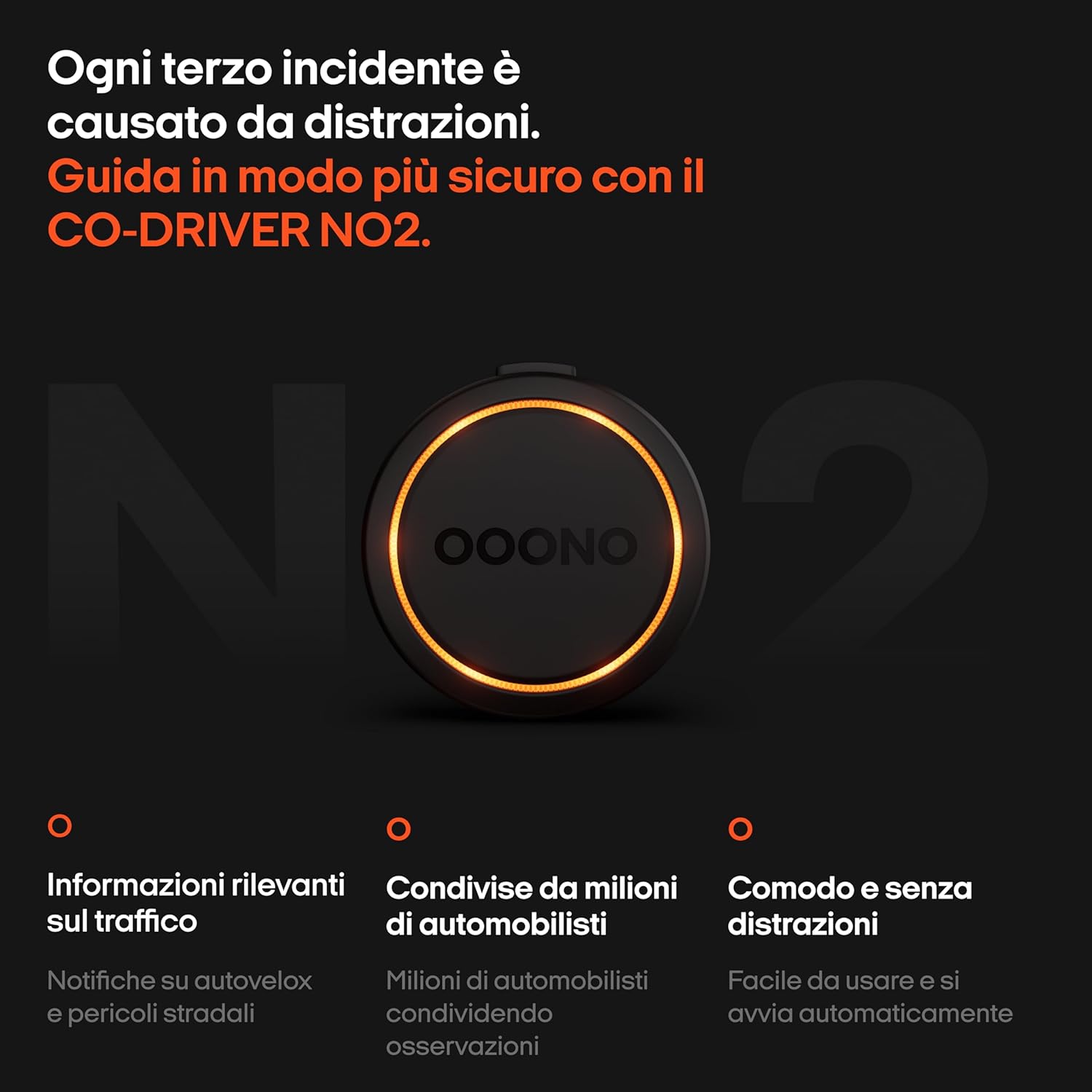 OOONO Co-Driver NO2 - Alert Autovelox e Pericoli - immagine 2