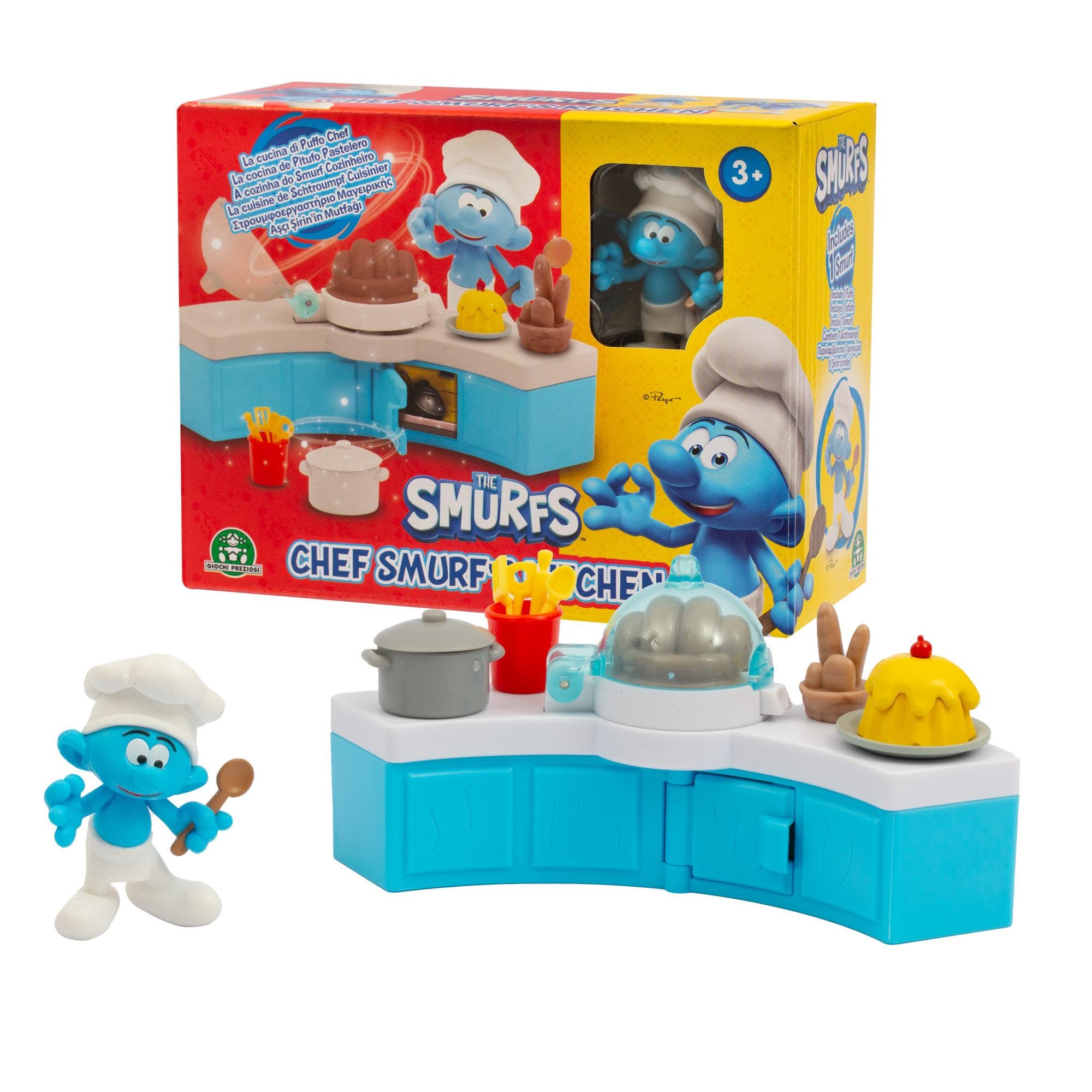 GIOCHI PREZIOSI I Puffi - Puffo Chef 5,5 cm con Cucina