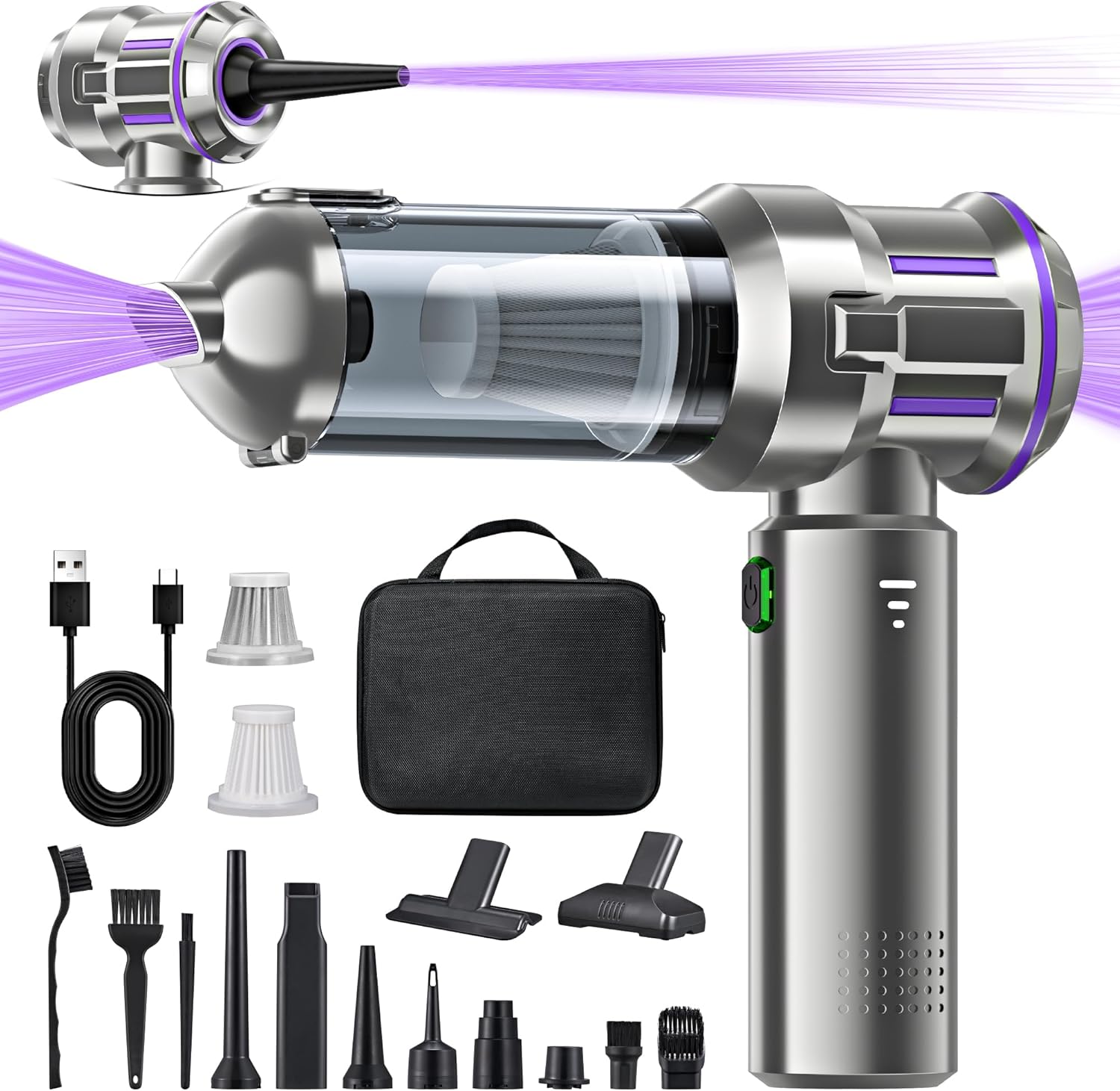 Aspirabriciole Senza Fili 18000PA 4-in-1 con Motore Brushless