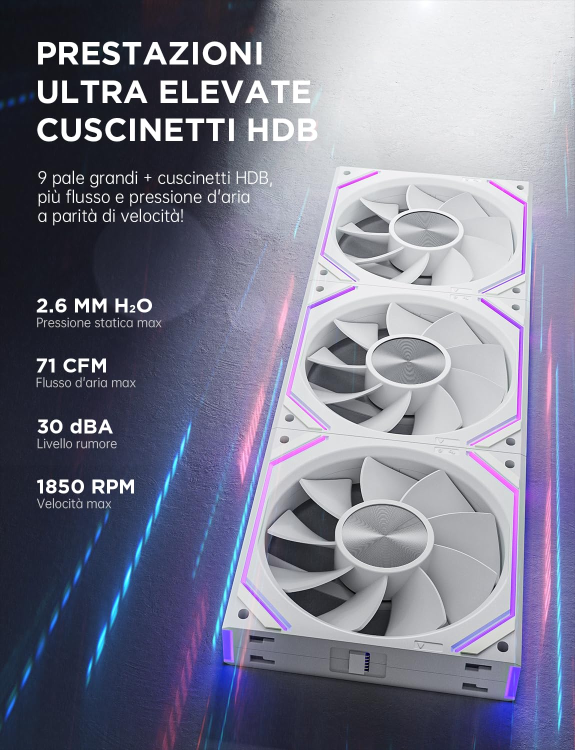 Asiahorse DAWN - Ventola PC RGB 120mm 3 pezzi - immagine 3