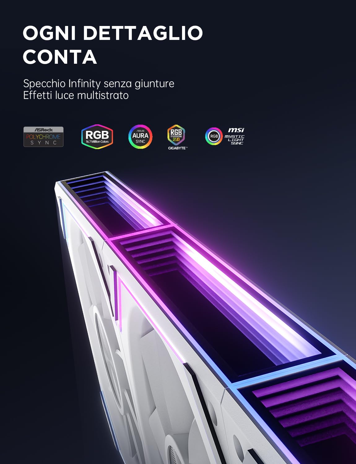 Asiahorse DAWN - Ventola PC RGB 120mm 3 pezzi - immagine 4