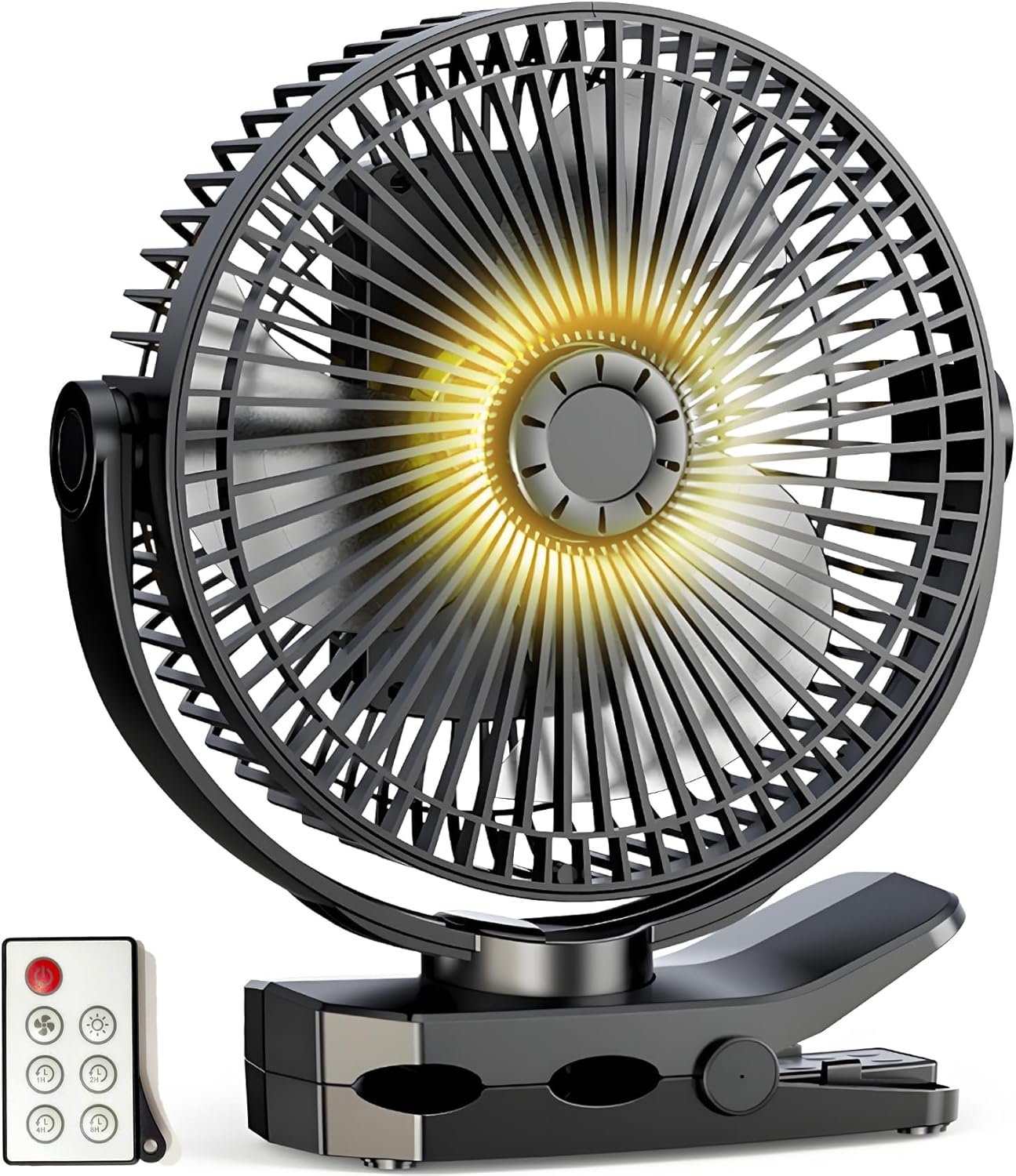 Gobrillfun Ventilatore a Clip 12000 mAh con Telecomando - immagine 1