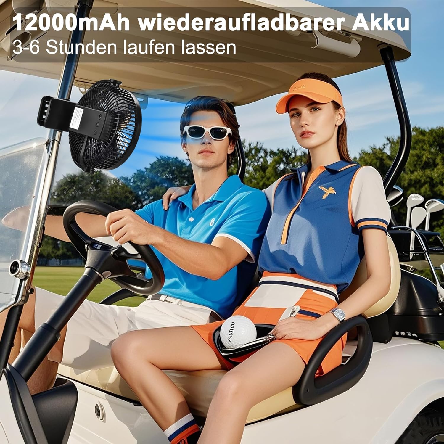 Gobrillfun Ventilatore a Clip 12000 mAh con Telecomando - immagine 3