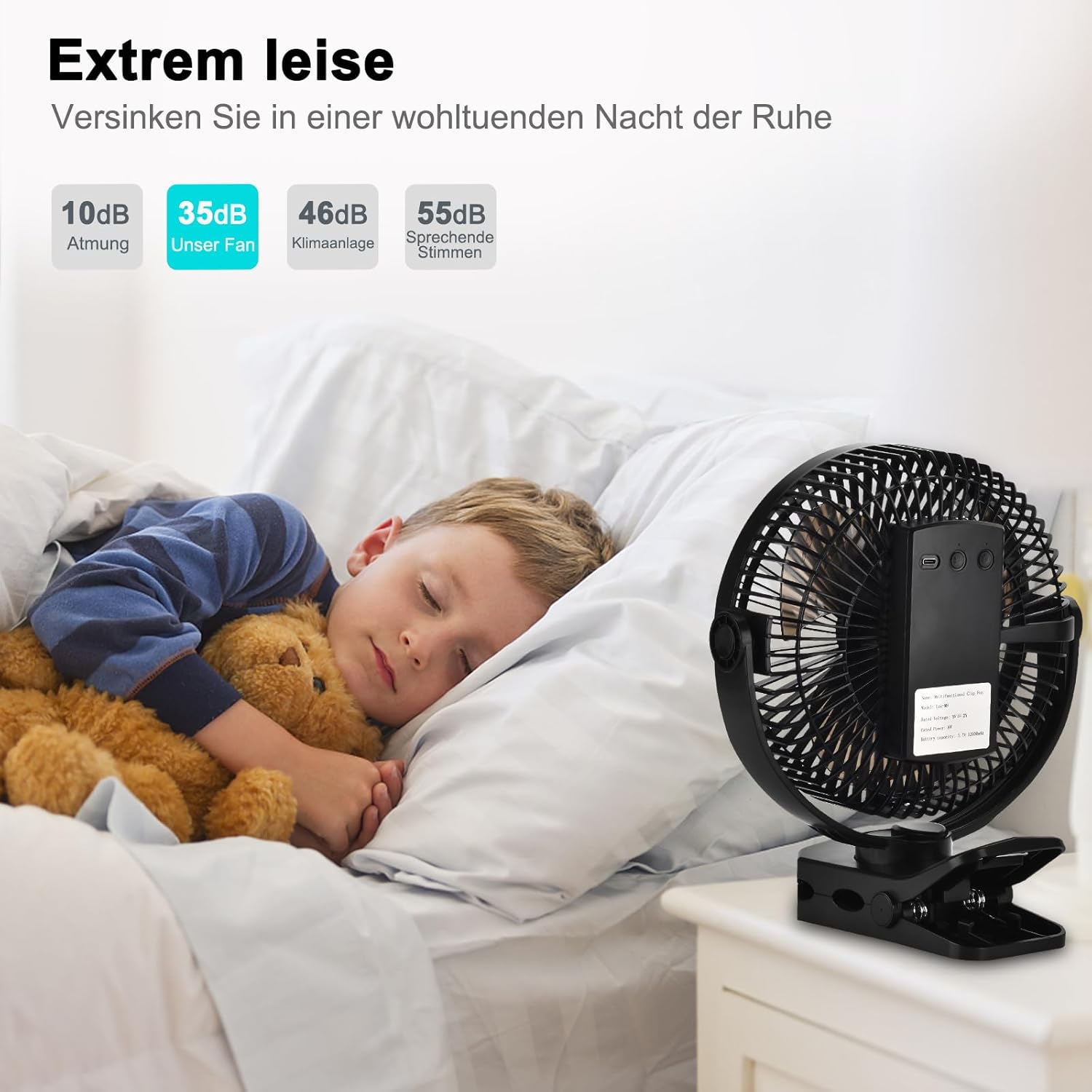 Gobrillfun Ventilatore a Clip 12000 mAh con Telecomando - immagine 6