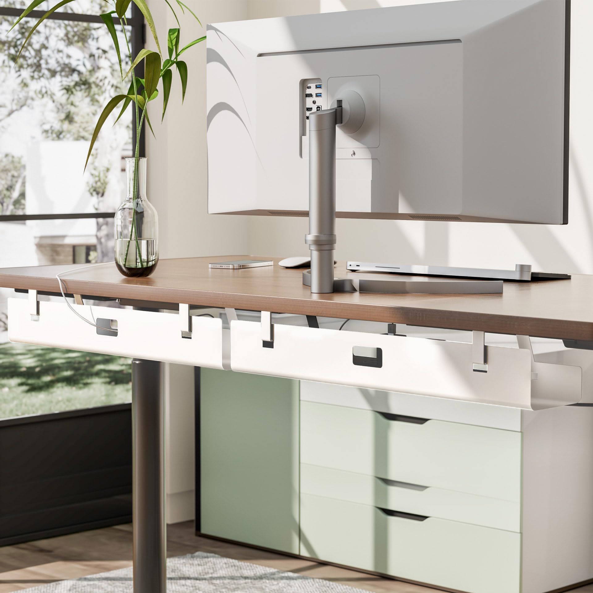 Mimoke Set 2 Cavi Gestione Scrivania in Acciaio 120cm