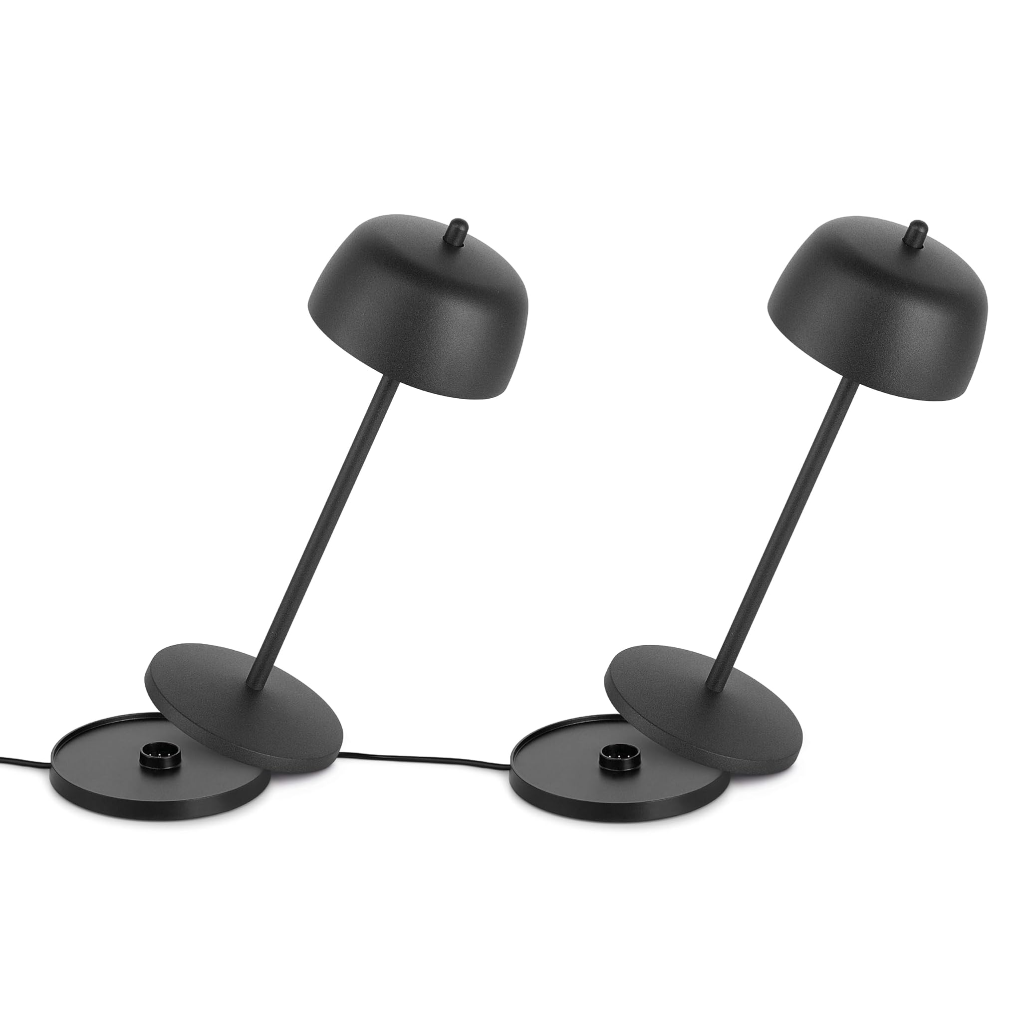 LA VILLE LUMIÈRE Theta - Lampada da Tavolo Ricaricabile, Nera