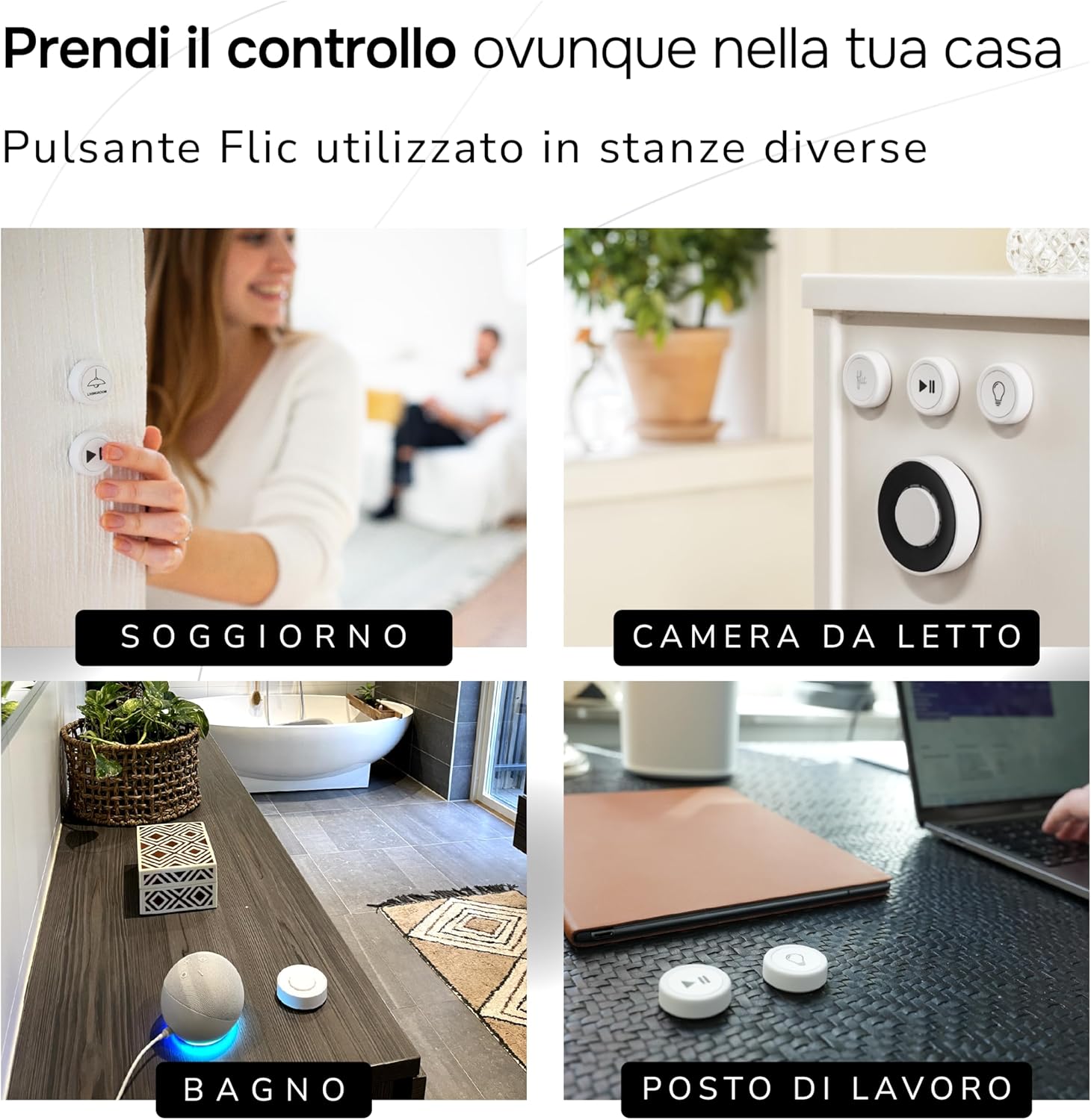 Pulsante Flic Nero - Confezione da 3 - immagine 4